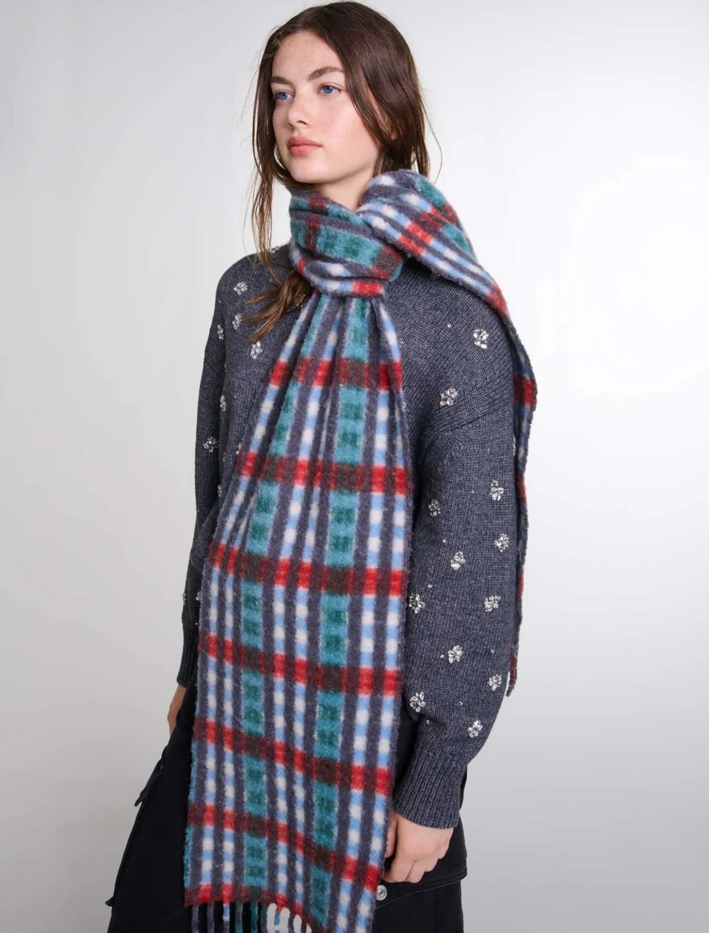 alpaca_blend_check_scarf_6.webp Alpaca blend check scarf^Maje Cheap