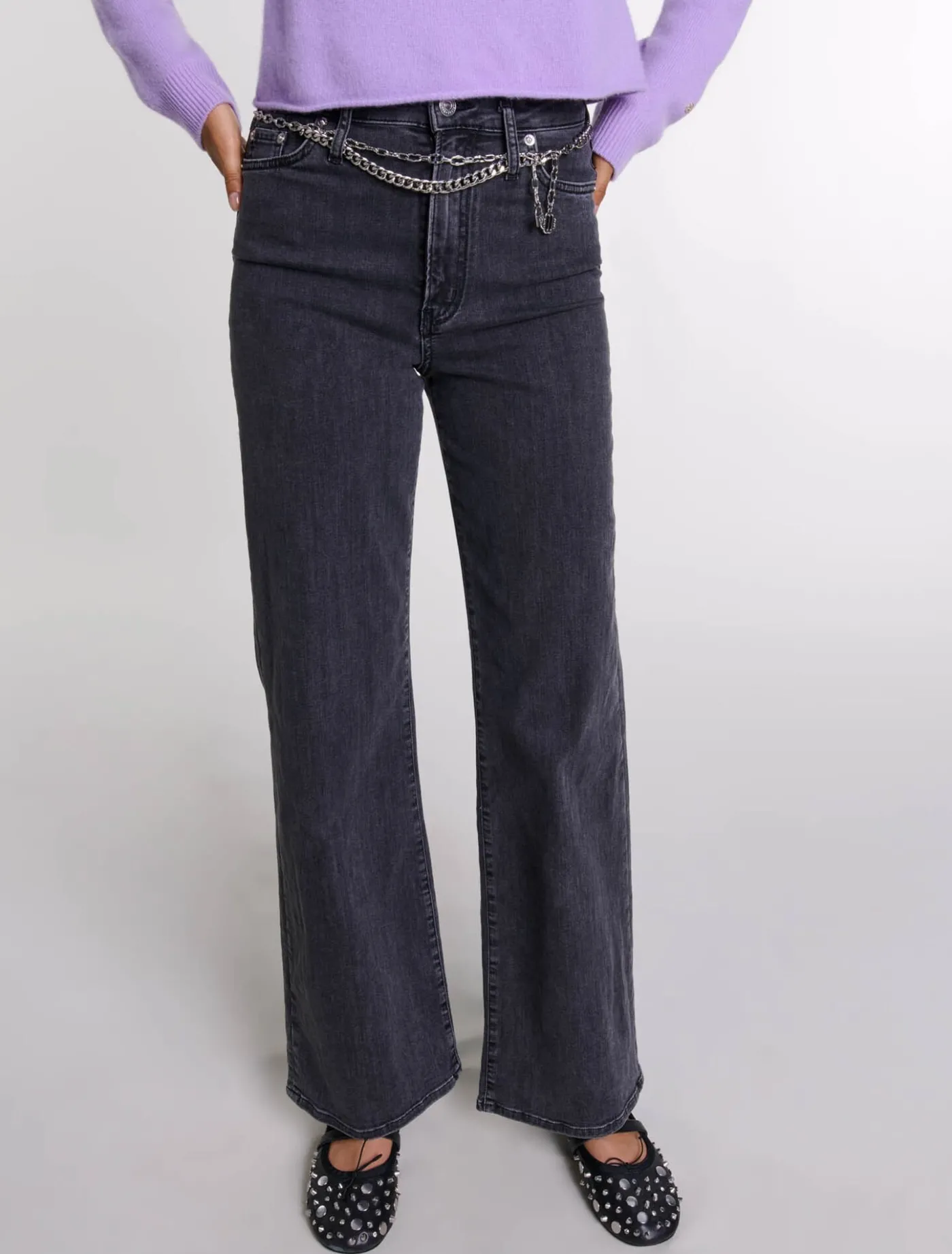 black_belted_baggy_jeans_3.webp belted baggy jeans^Maje Best Sale