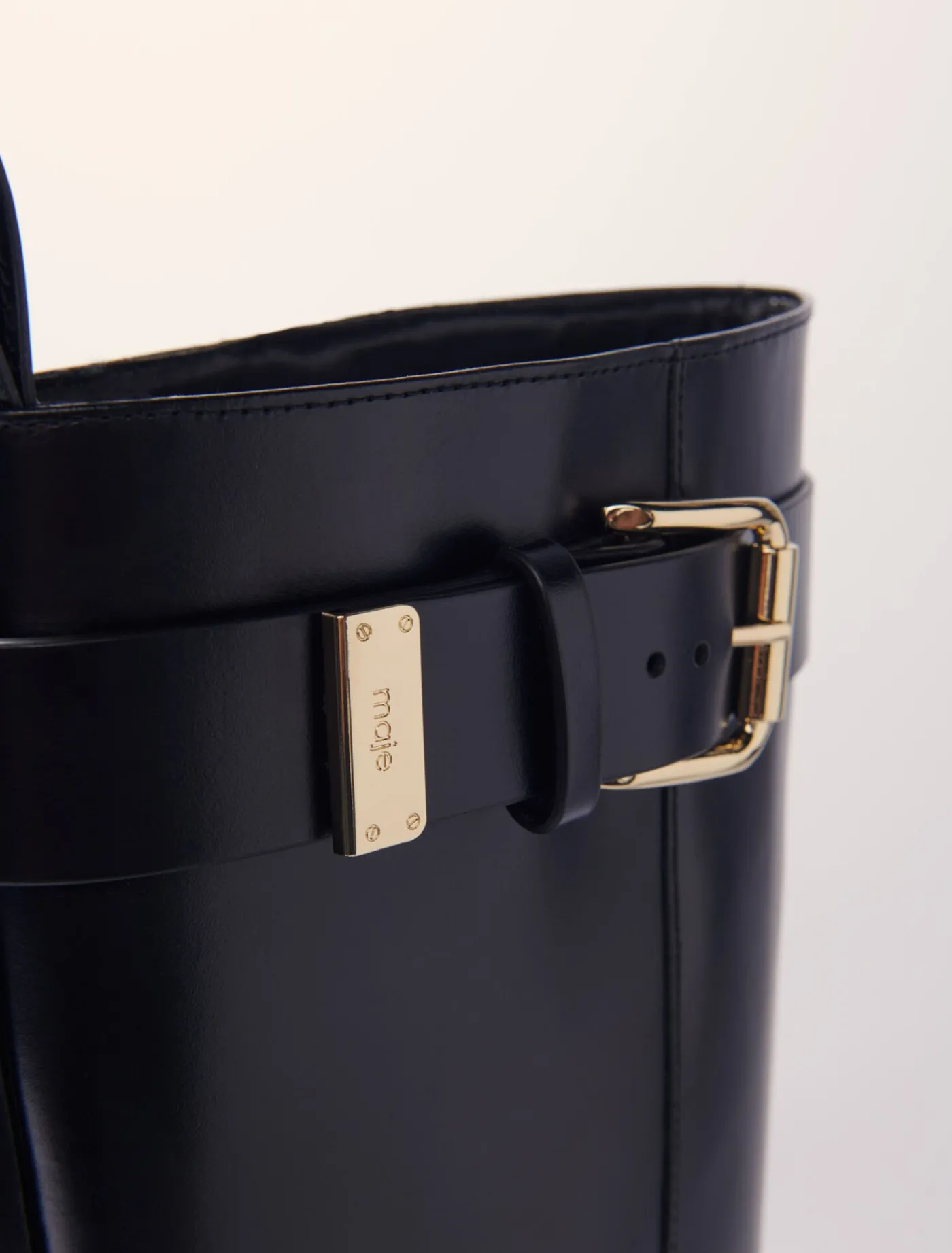 buckled_leather_boots_3.webp Buckled leather boots^Maje Discount