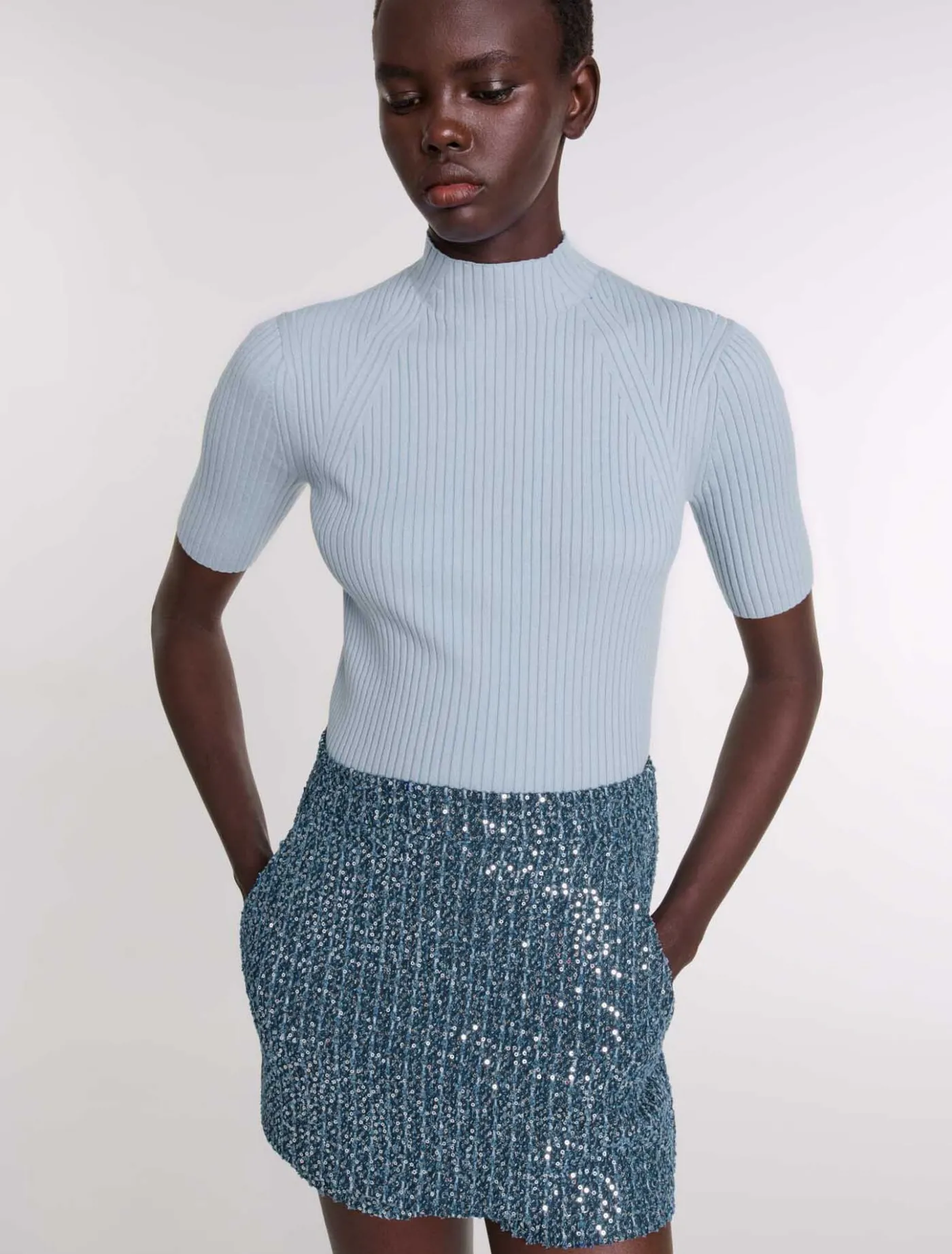 cotton_and_silk_ribbed_top_3.webp Cotton and silk ribbed top^Maje Online