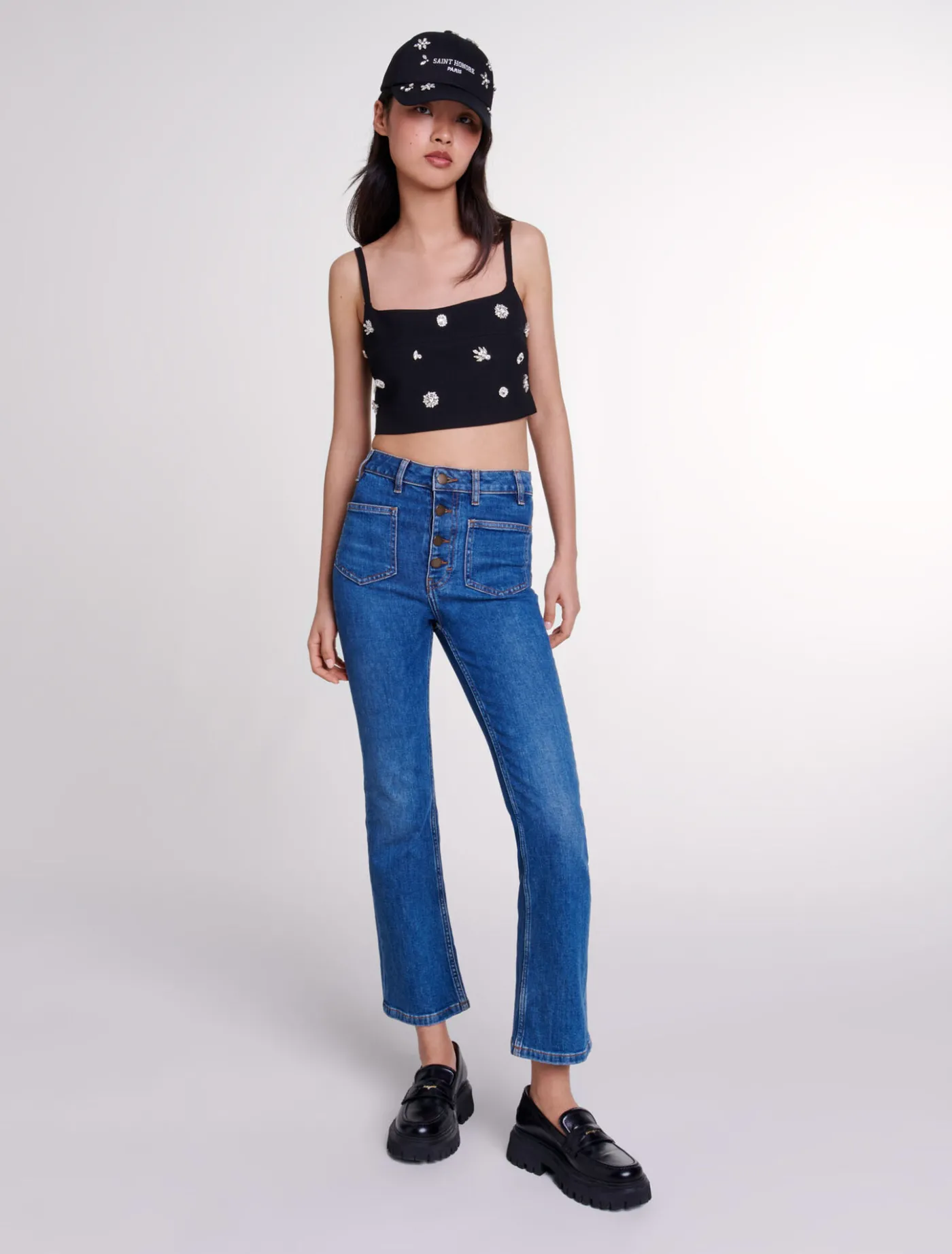 Diamanté crop top^Maje Sale