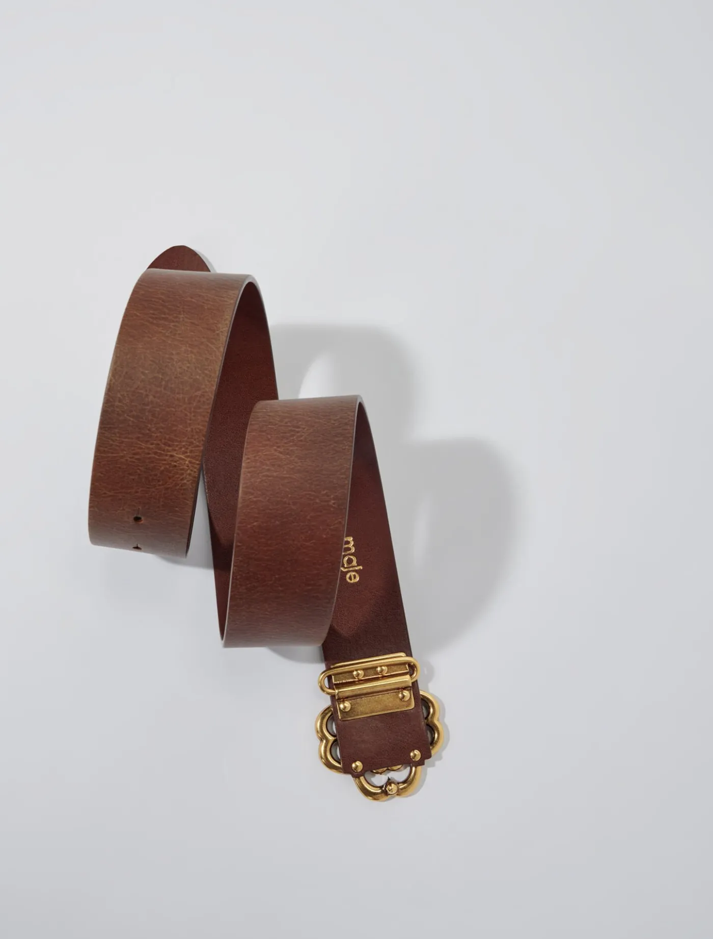 distressed_leather_clover_belt_2.webp Distressed leather Clover belt^Maje Sale