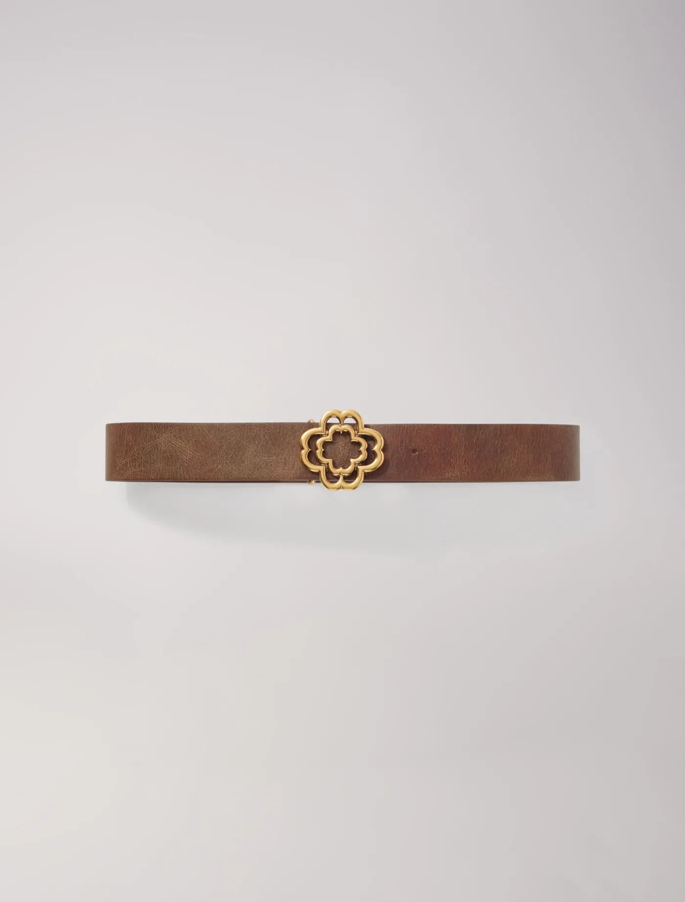 distressed_leather_clover_belt_4.webp Distressed leather Clover belt^Maje Sale