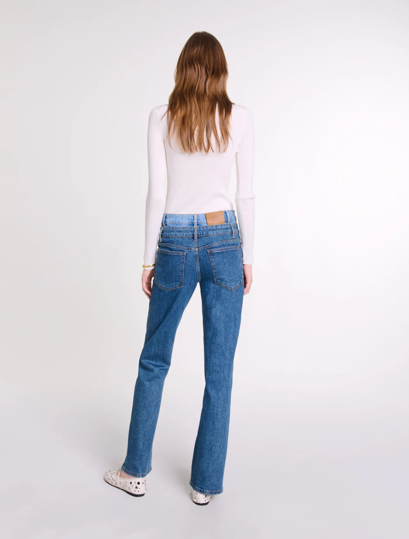 double_waistband_jeans_2.webp Double waistband jeans^Maje Sale