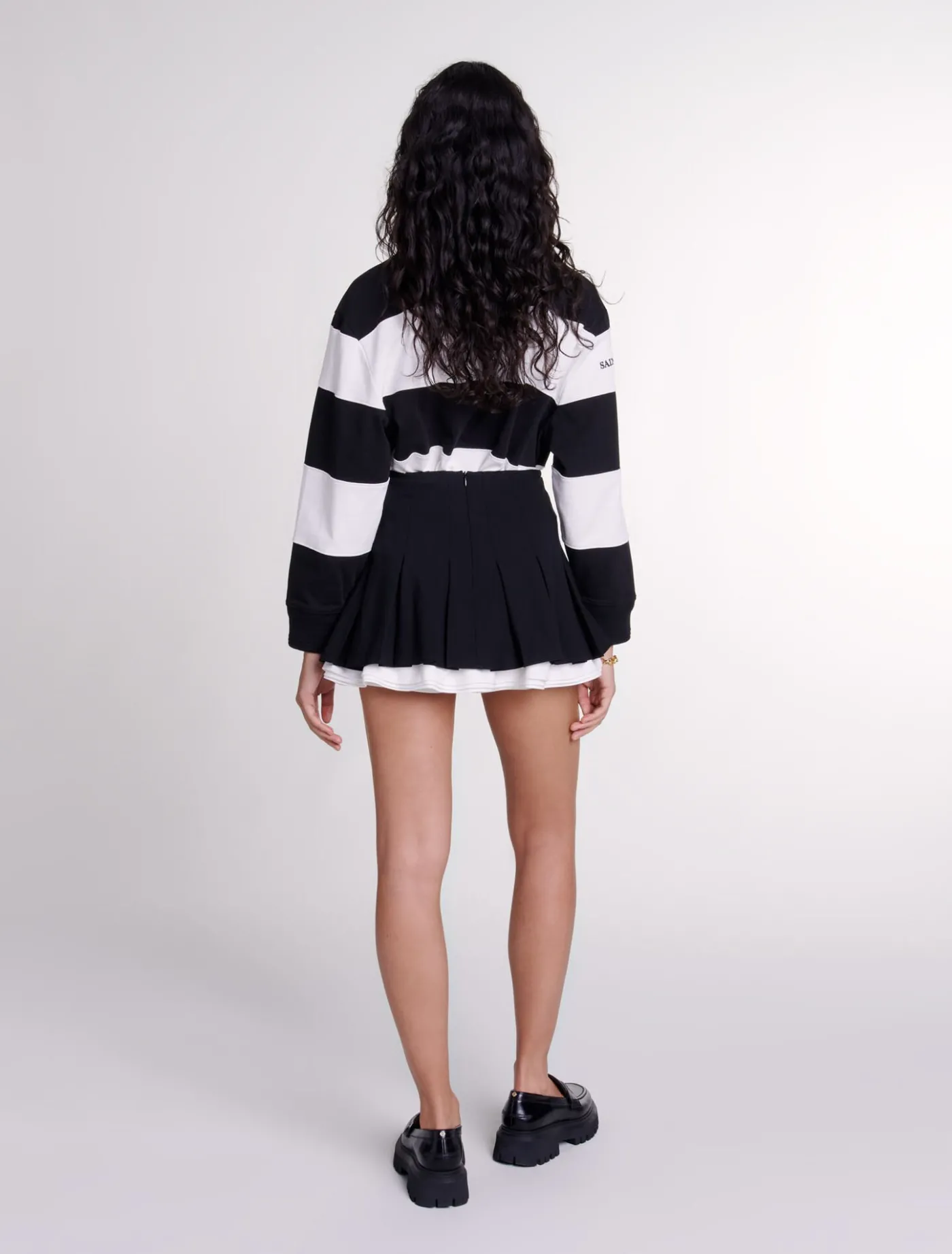 dualmaterial_pleated_skort_2.webp Dual-material pleated skort^Maje Discount