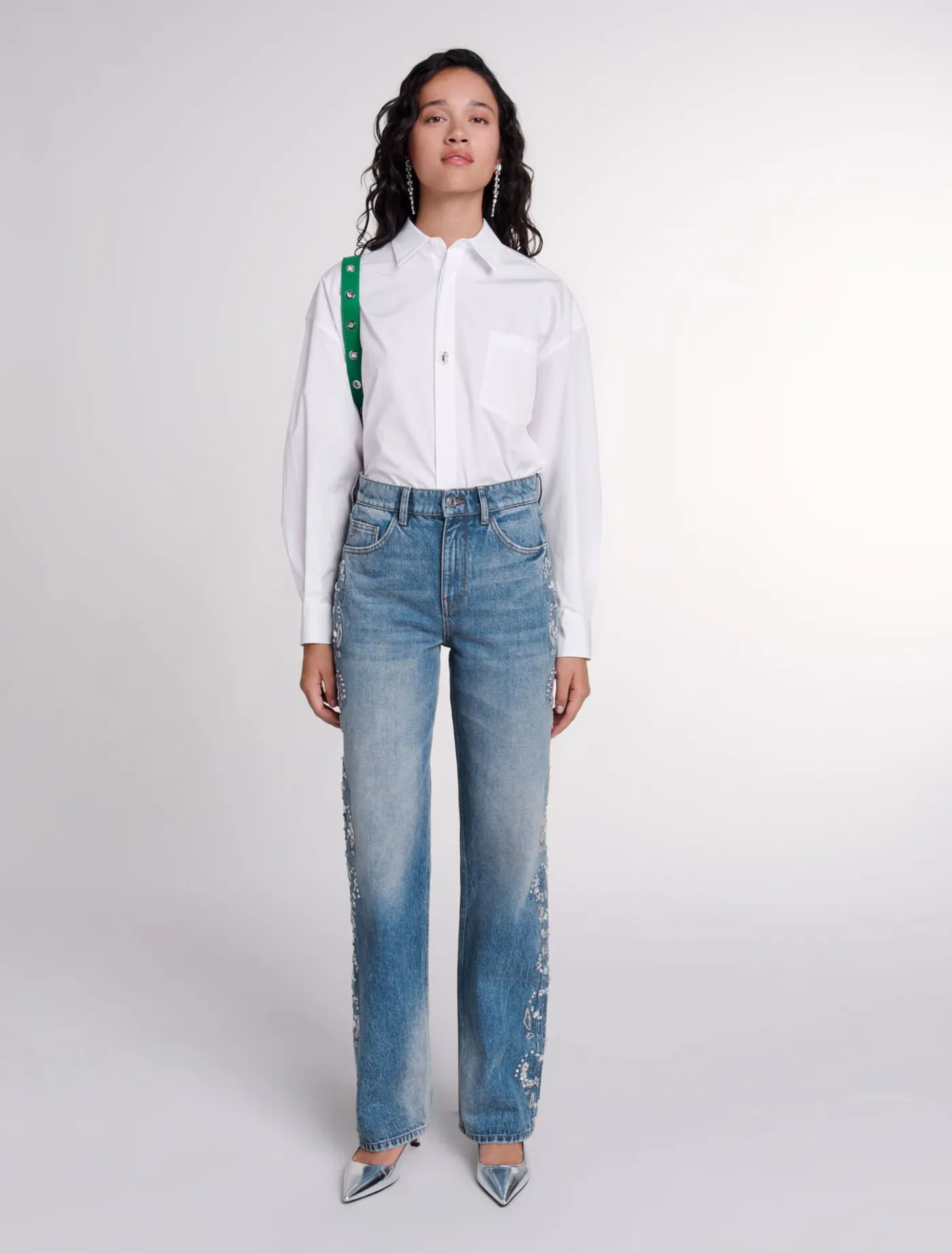 Embroidered jeans^Maje Store