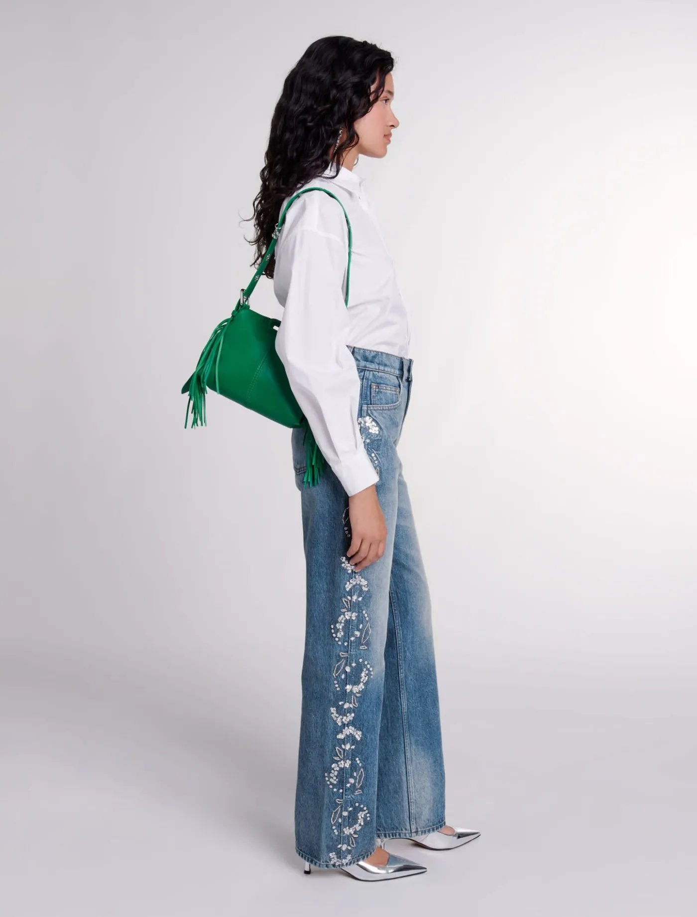 Embroidered jeans^Maje Store