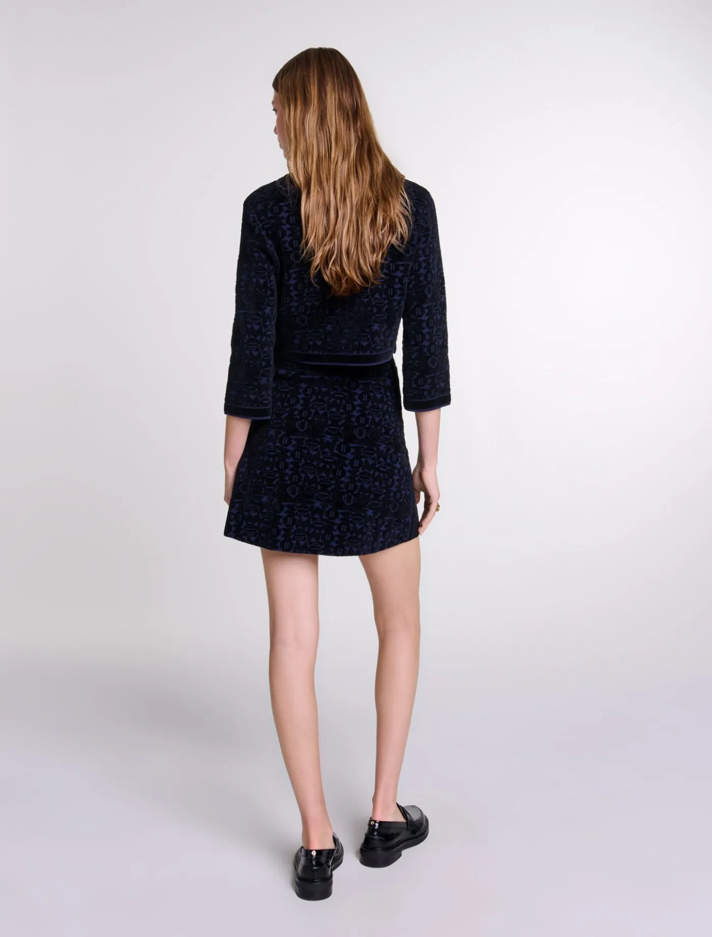 in_velvet_knit_dress_4.webp 2-in-1 velvet knit dress^Maje Clearance