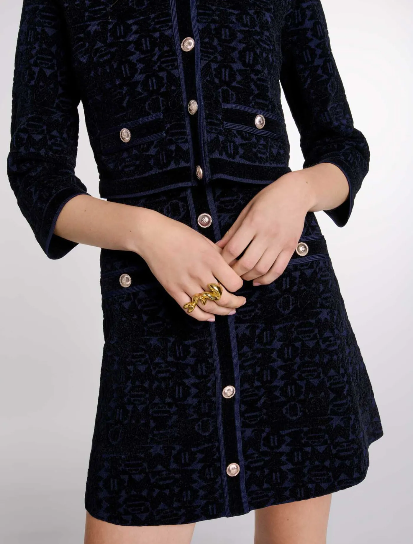 in_velvet_knit_dress_6.webp 2-in-1 velvet knit dress^Maje Clearance