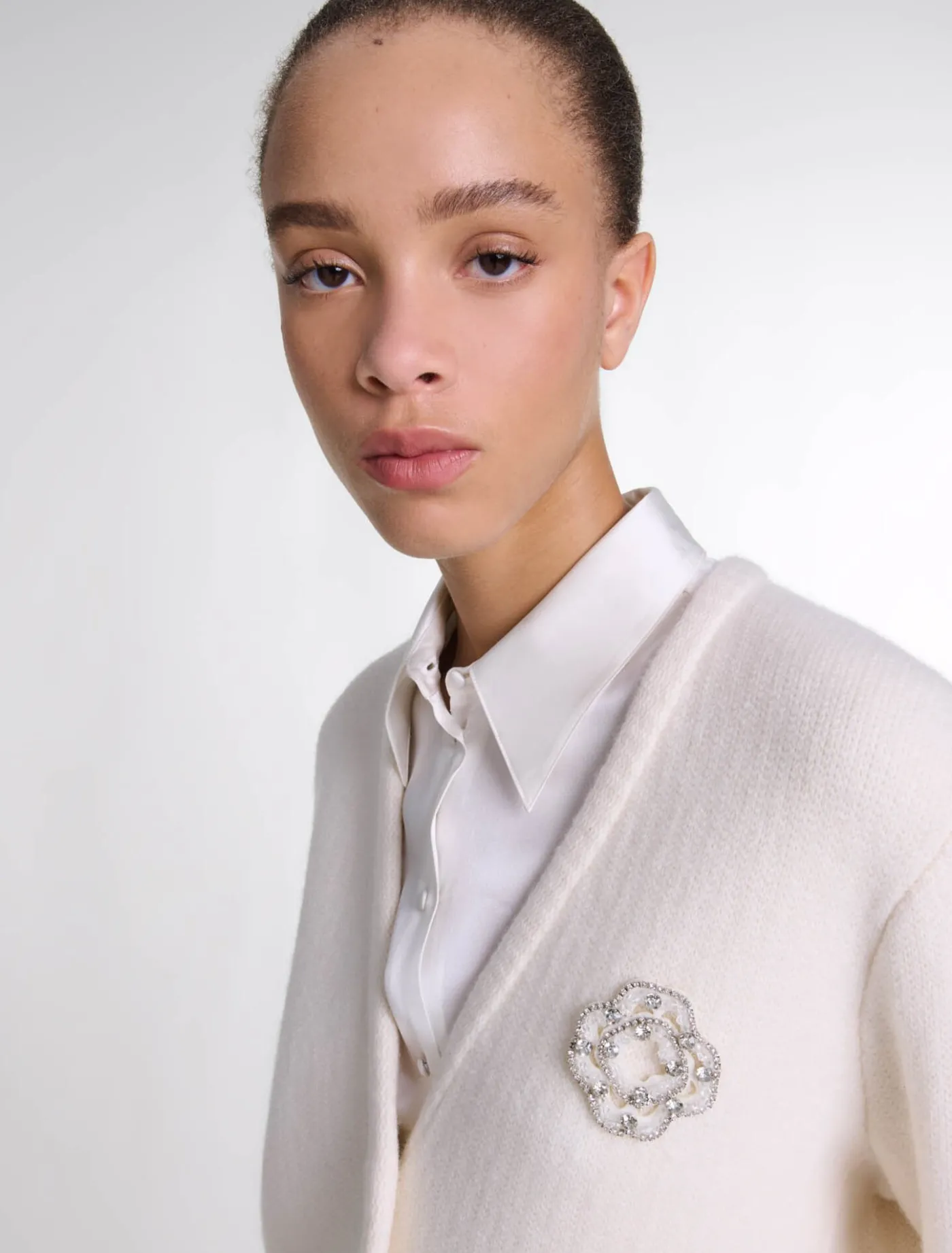 knit_cardie_with_rhinestone_clover_4.webp Knit cardie with rhinestone Clover^Maje Cheap