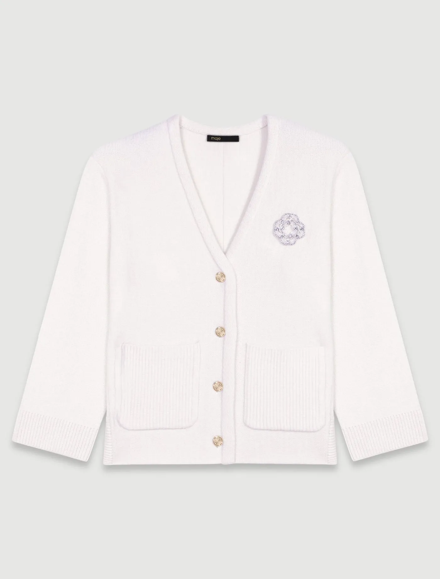 knit_cardie_with_rhinestone_clover_7.webp Knit cardie with rhinestone Clover^Maje Cheap