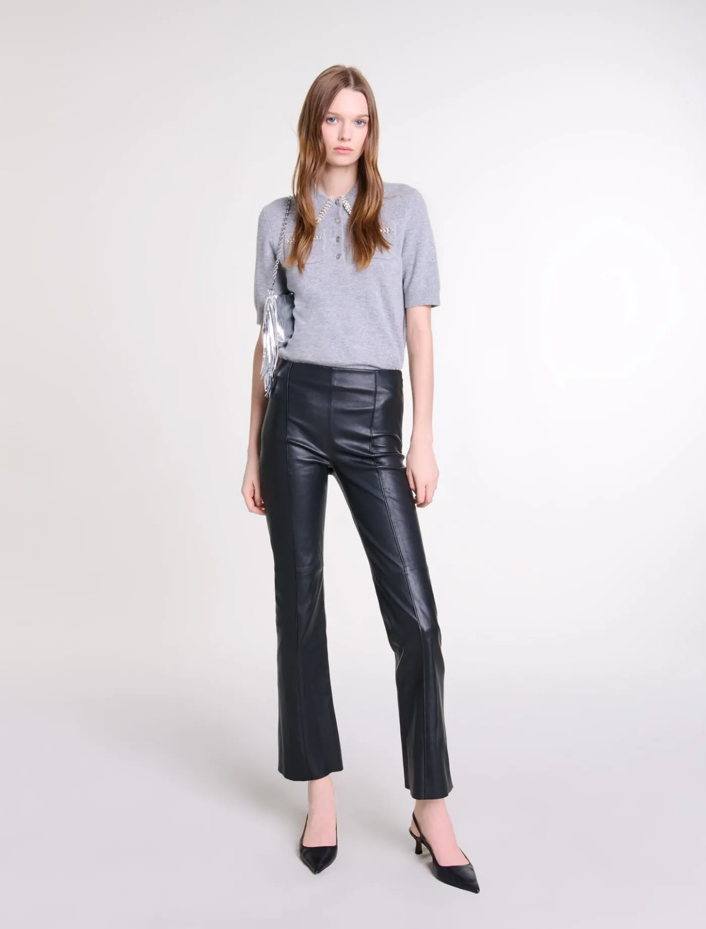 Leather trousers^Maje Sale