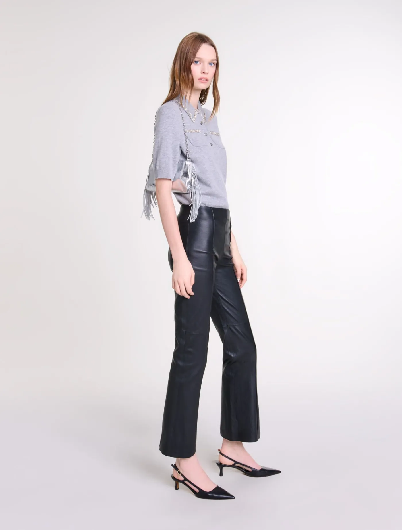 Leather trousers^Maje Sale