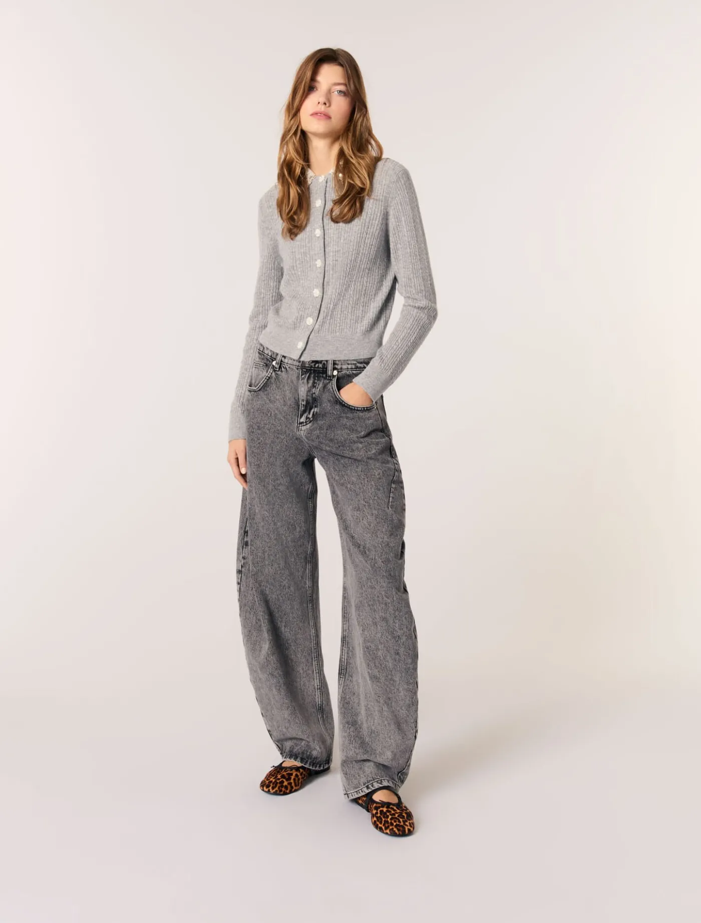 leopardeffect_leather_ballet_flats_6.webp Leopard-effect leather ballet flats^Maje Cheap