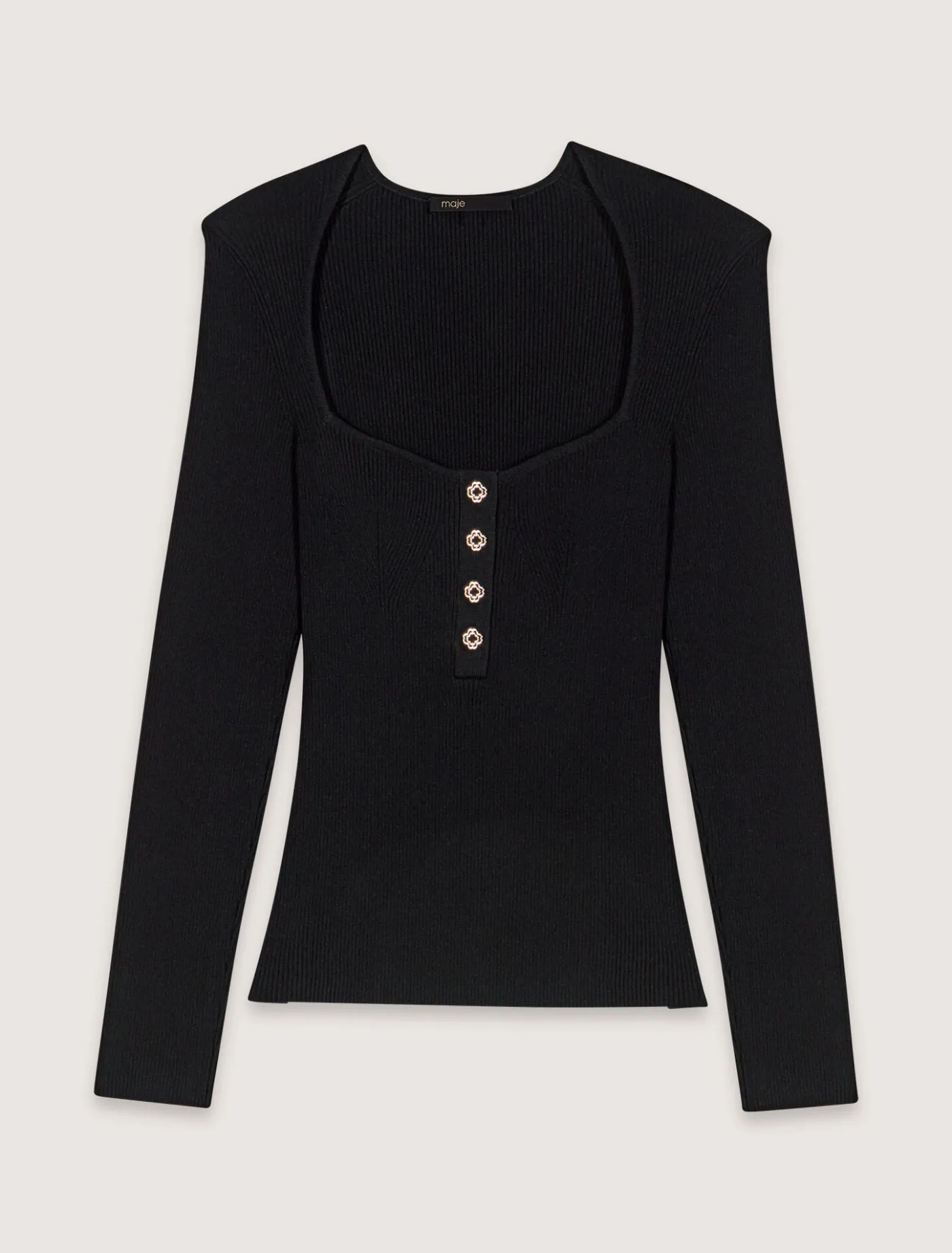 lowneck_rib_knit_jumper_6.webp Low-neck rib knit jumper^Maje Clearance