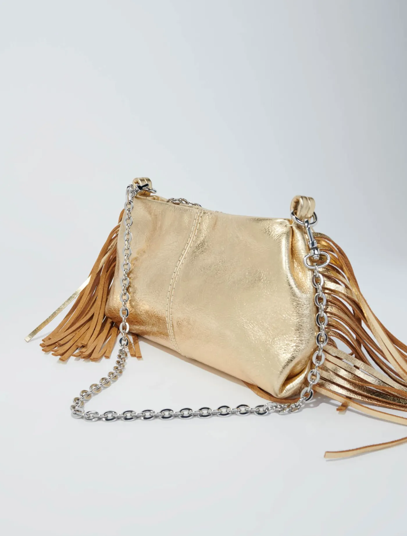 metallic_leather_miss_m_clutch_bag_2.webp Metallic leather Miss M clutch bag^Maje Flash Sale