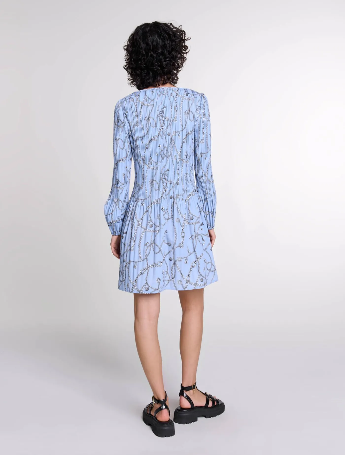 patterned_pleated_dress_2.webp Patterned pleated dress^Maje New