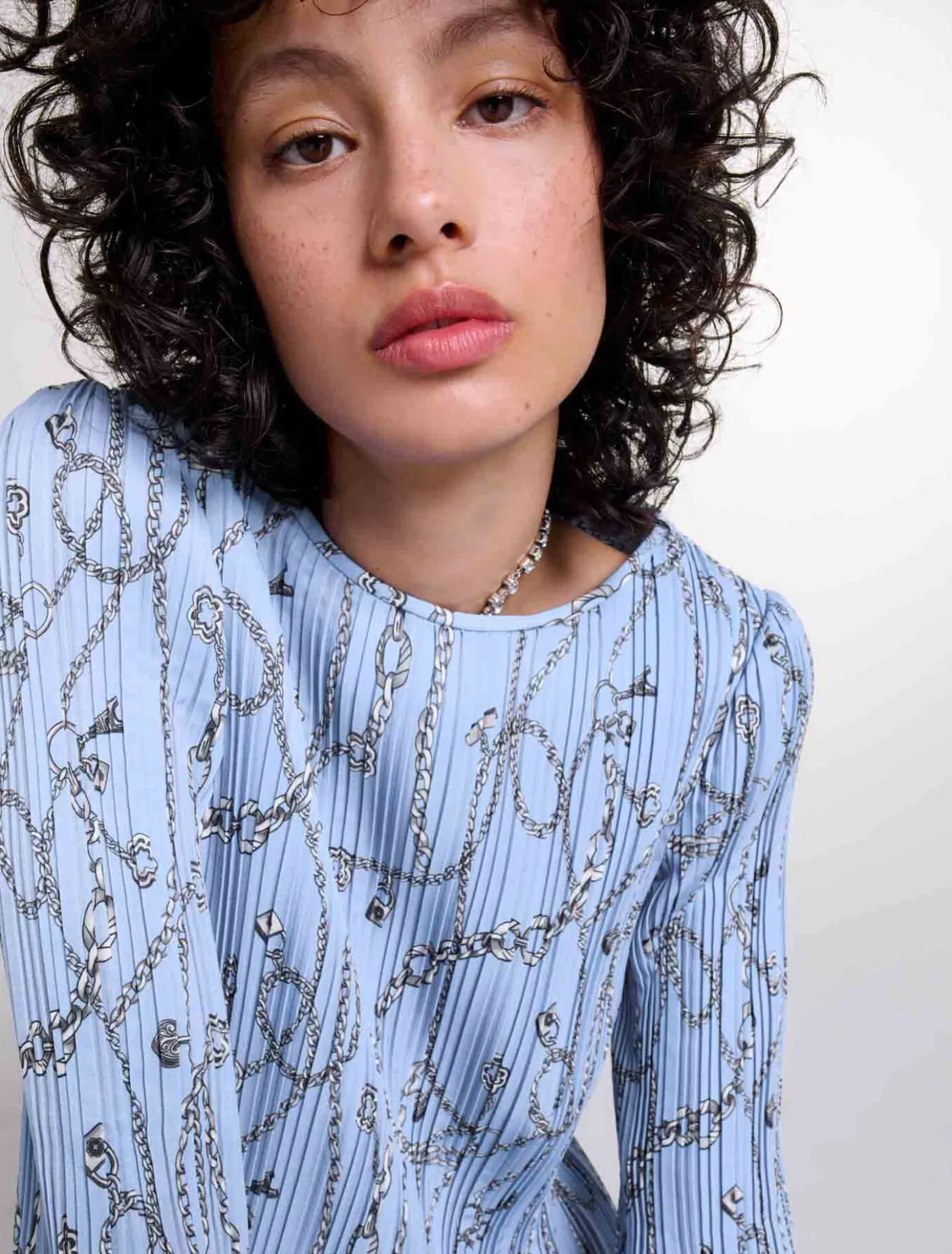 patterned_pleated_dress_4.webp Patterned pleated dress^Maje New