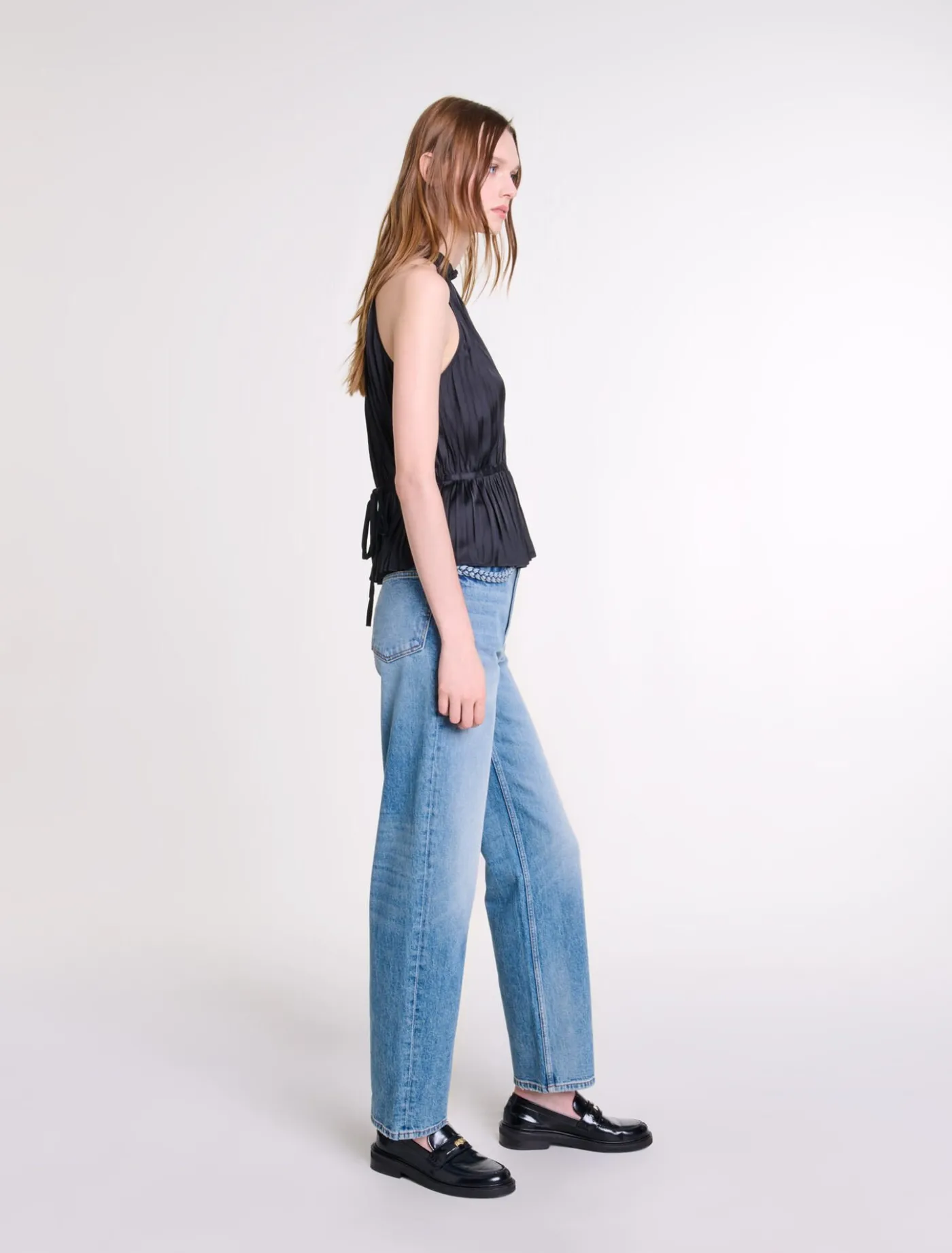 Pleated satin top^Maje Clearance