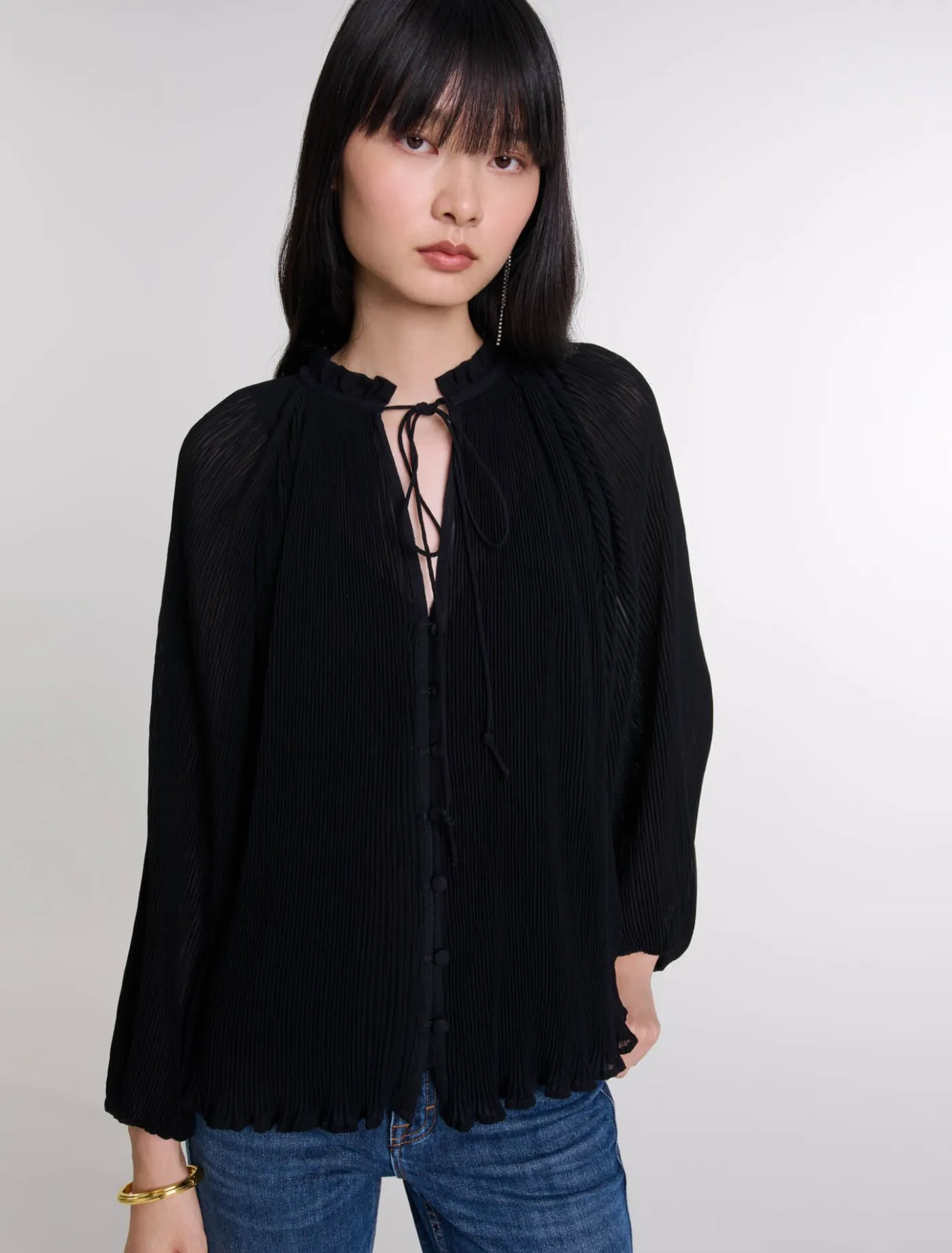 pleated_shirt_3.webp Pleated shirt^Maje Best Sale