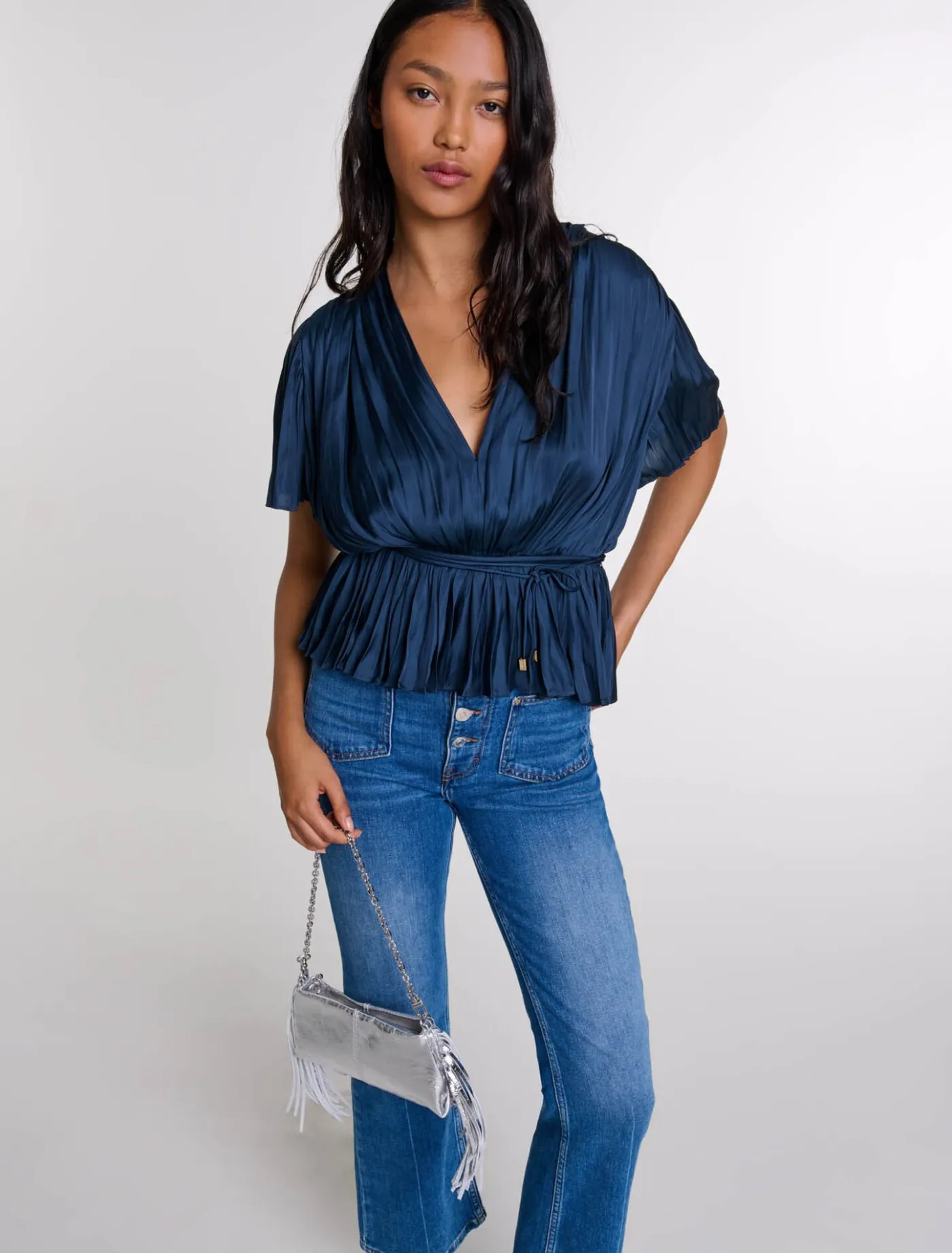 pleated_shortsleeved_top_3.webp Pleated short-sleeved top^Maje Hot