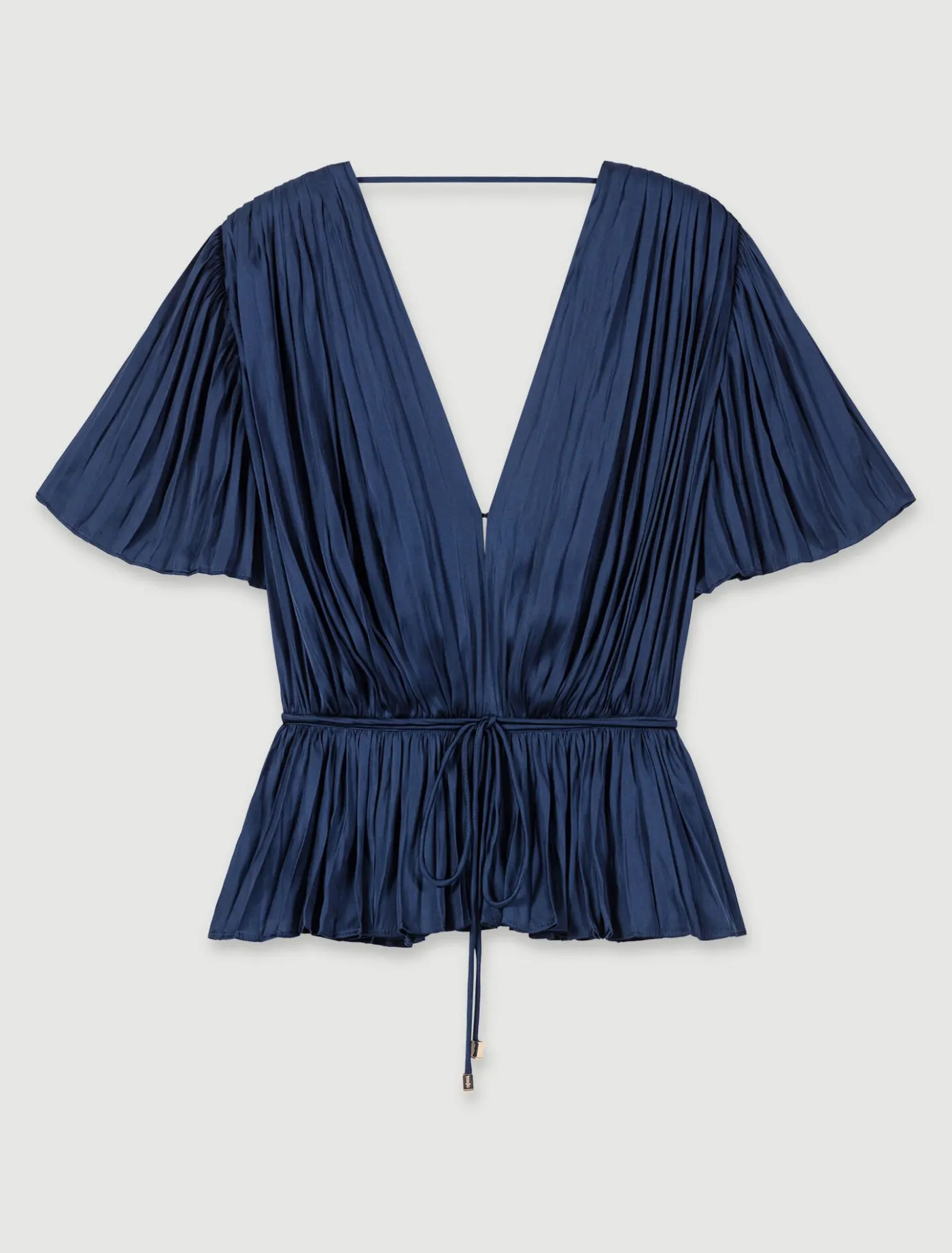 pleated_shortsleeved_top_7.webp Pleated short-sleeved top^Maje Hot