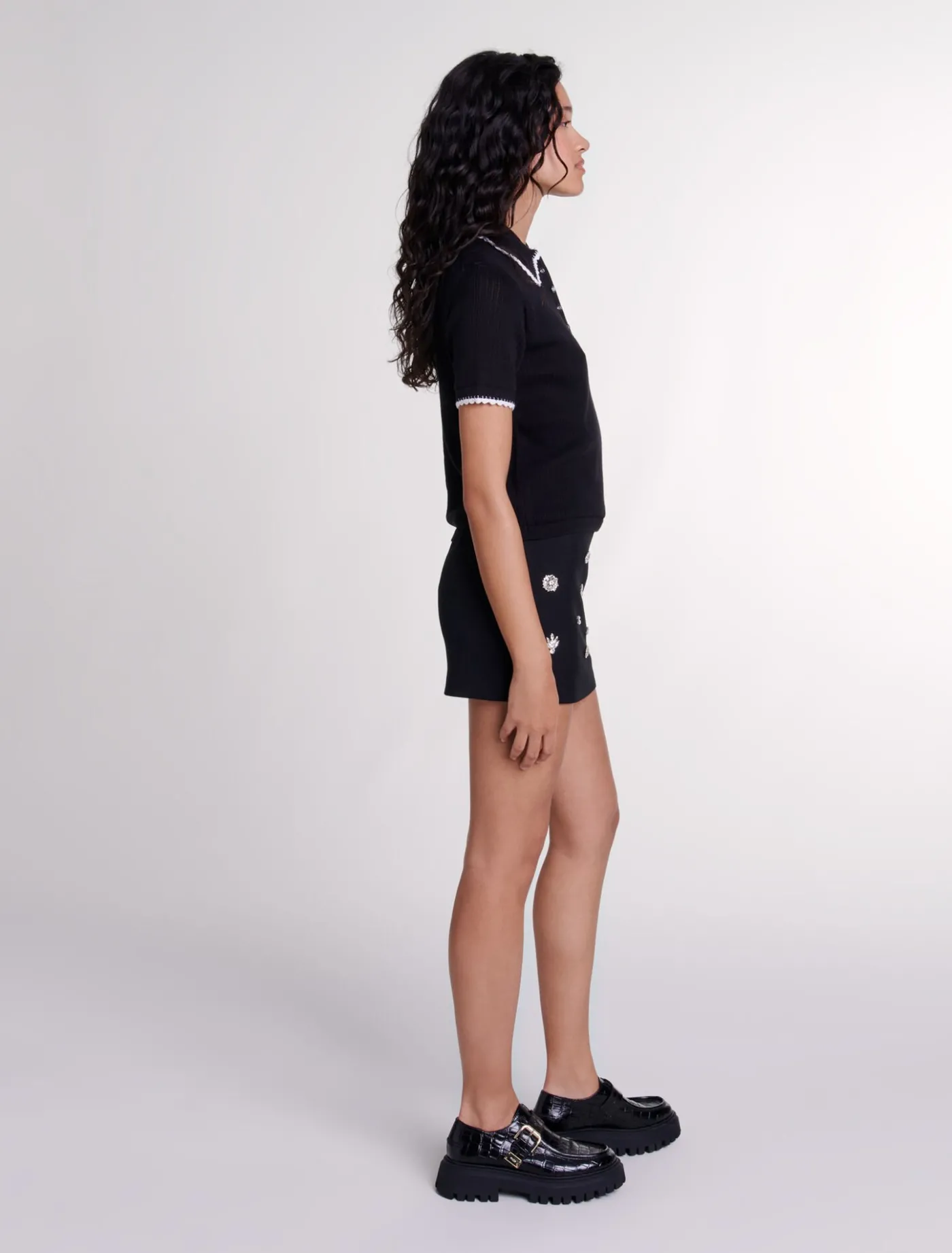 pointelle_knit_polo_shirt_3.webp Pointelle knit polo shirt^Maje Store