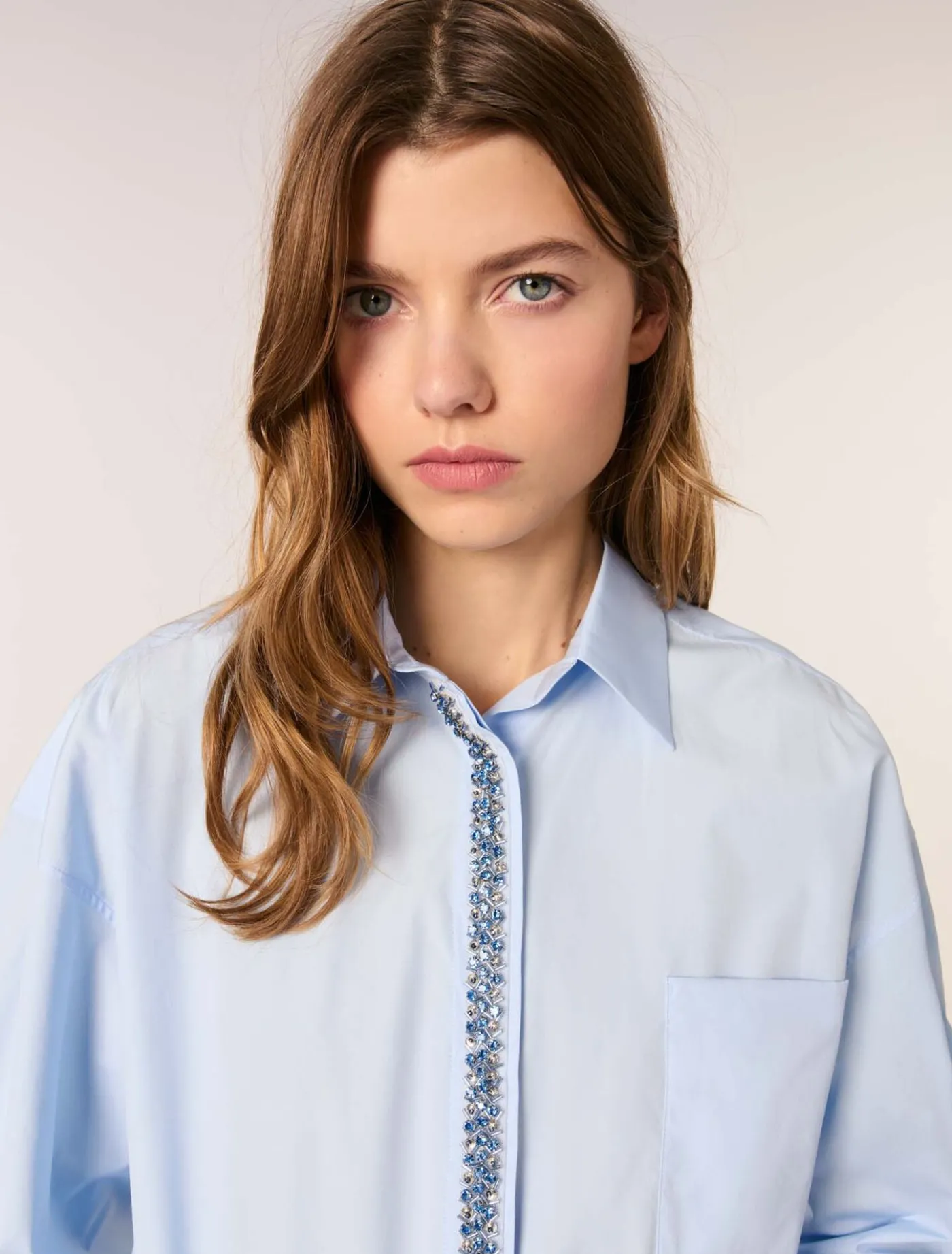 poplin_shirt_with_rhinestones_4.webp Poplin shirt with rhinestones^Maje Cheap