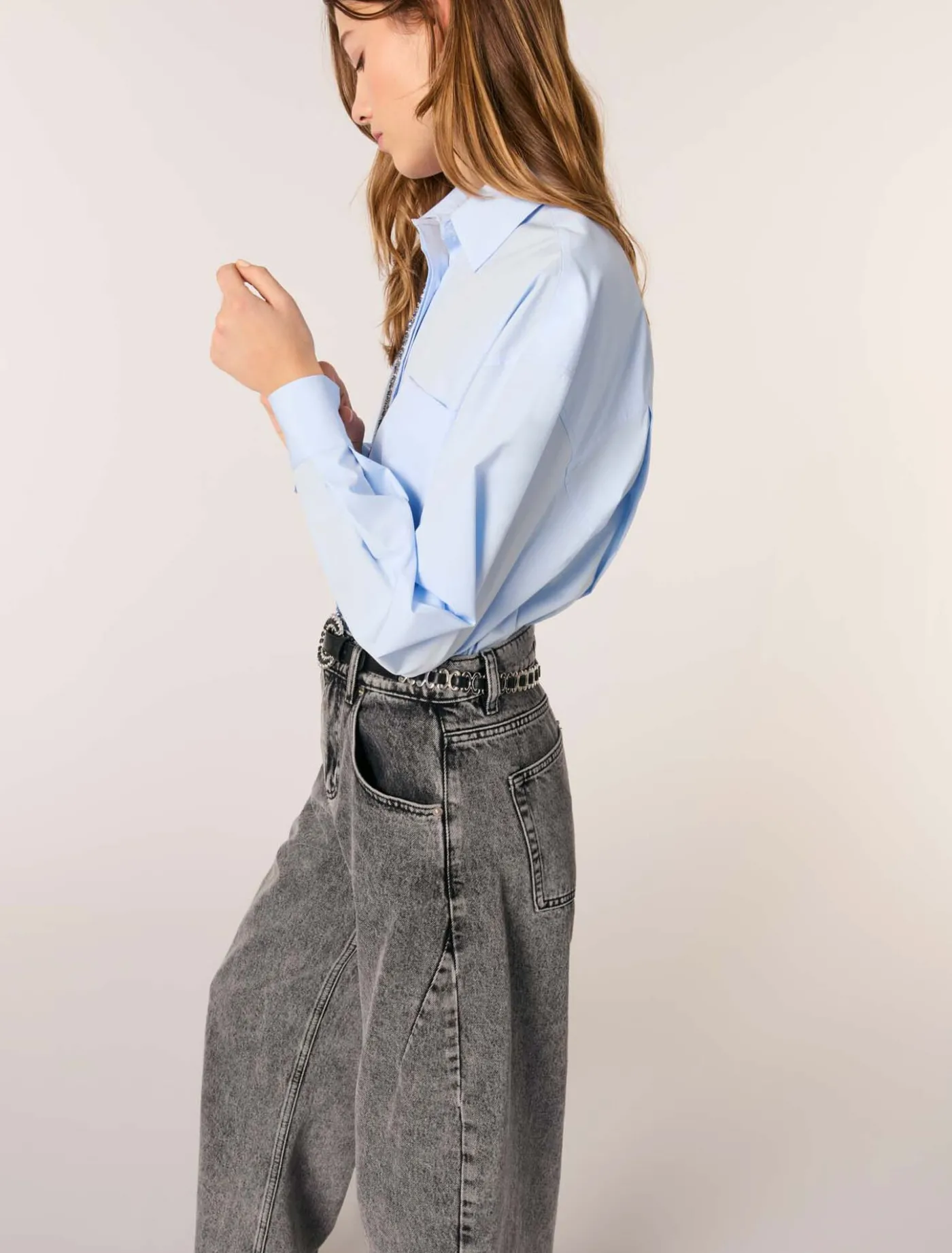 poplin_shirt_with_rhinestones_5.webp Poplin shirt with rhinestones^Maje Cheap