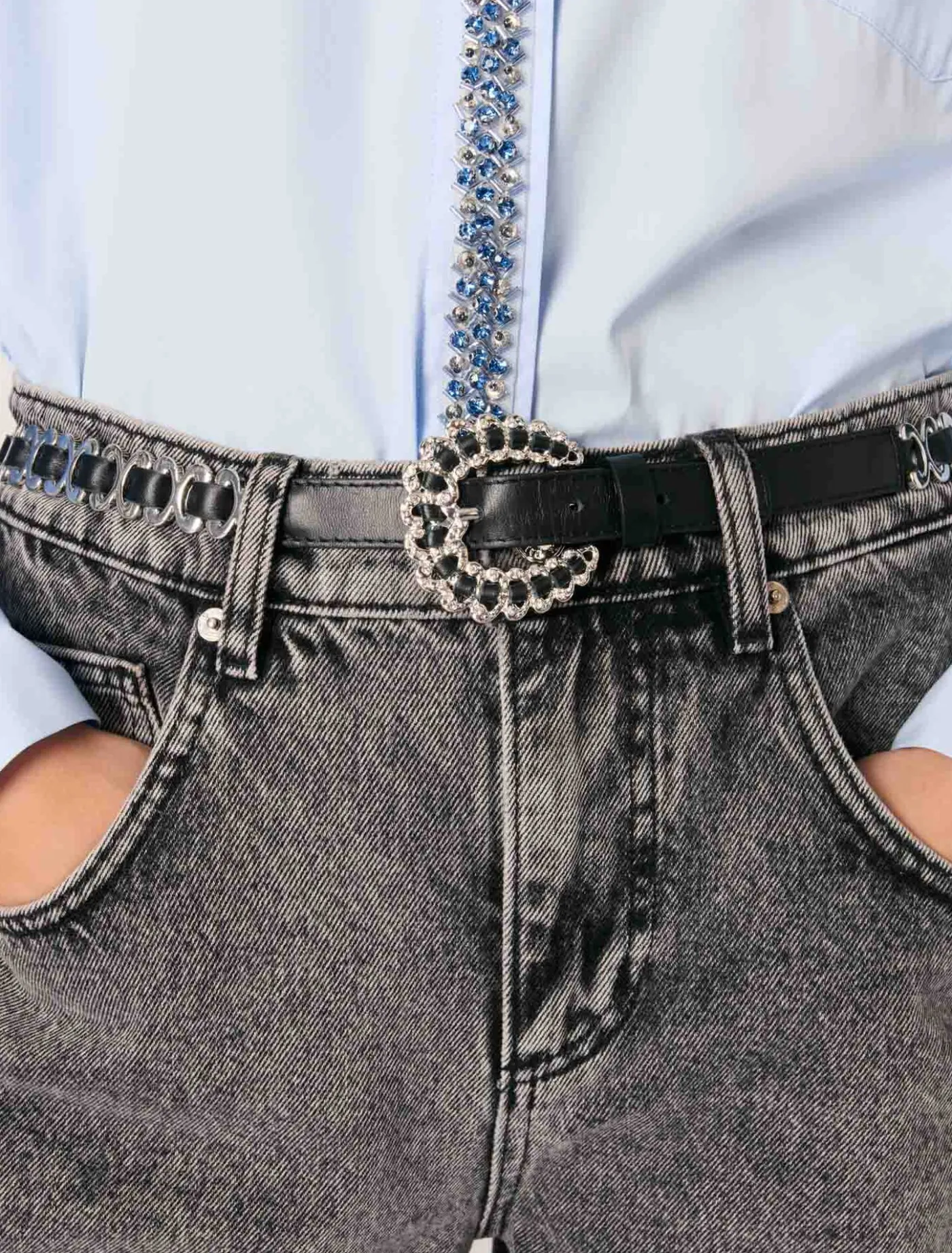 poplin_shirt_with_rhinestones_6.webp Poplin shirt with rhinestones^Maje Cheap