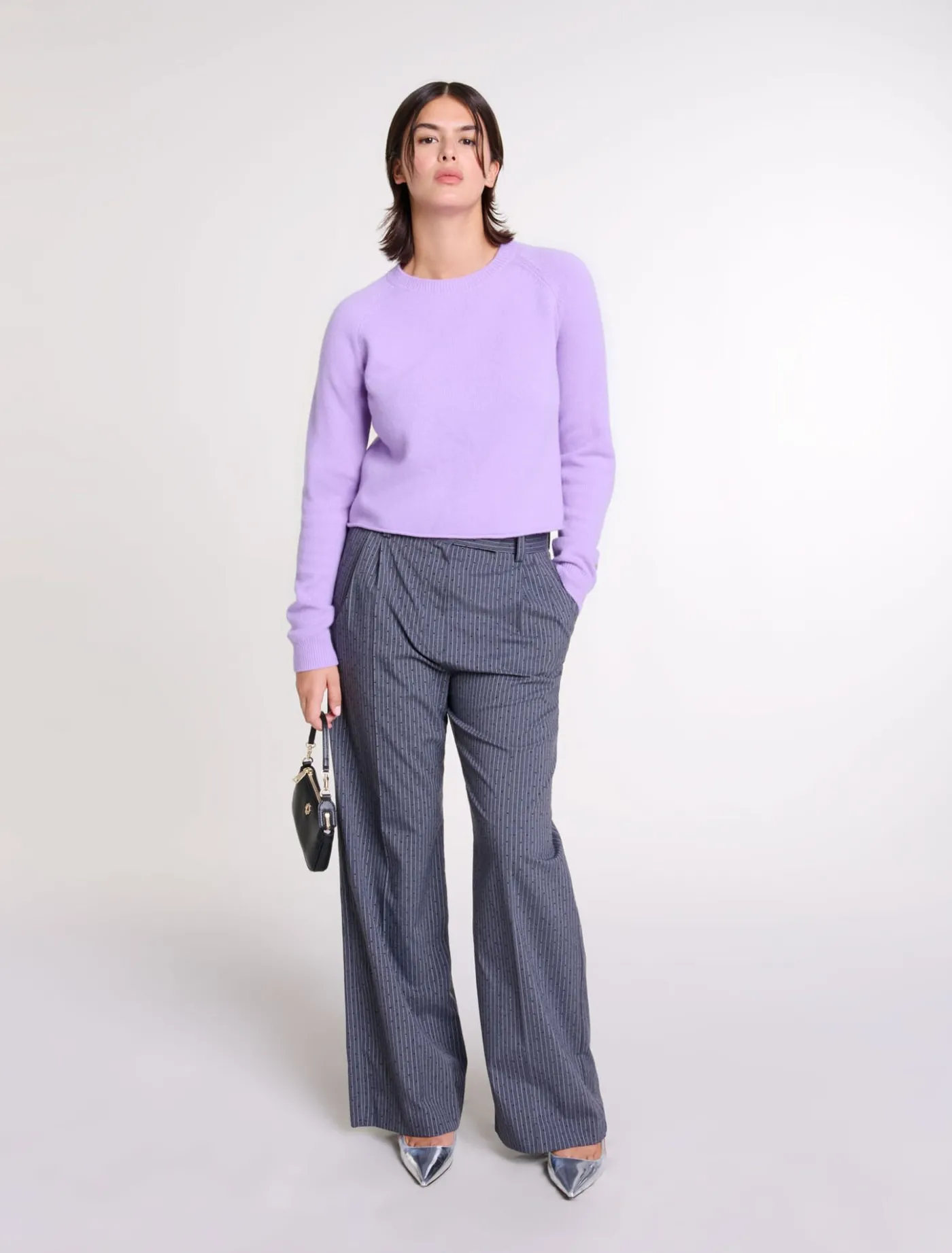 Rhinestone suit trousers^Maje Fashion
