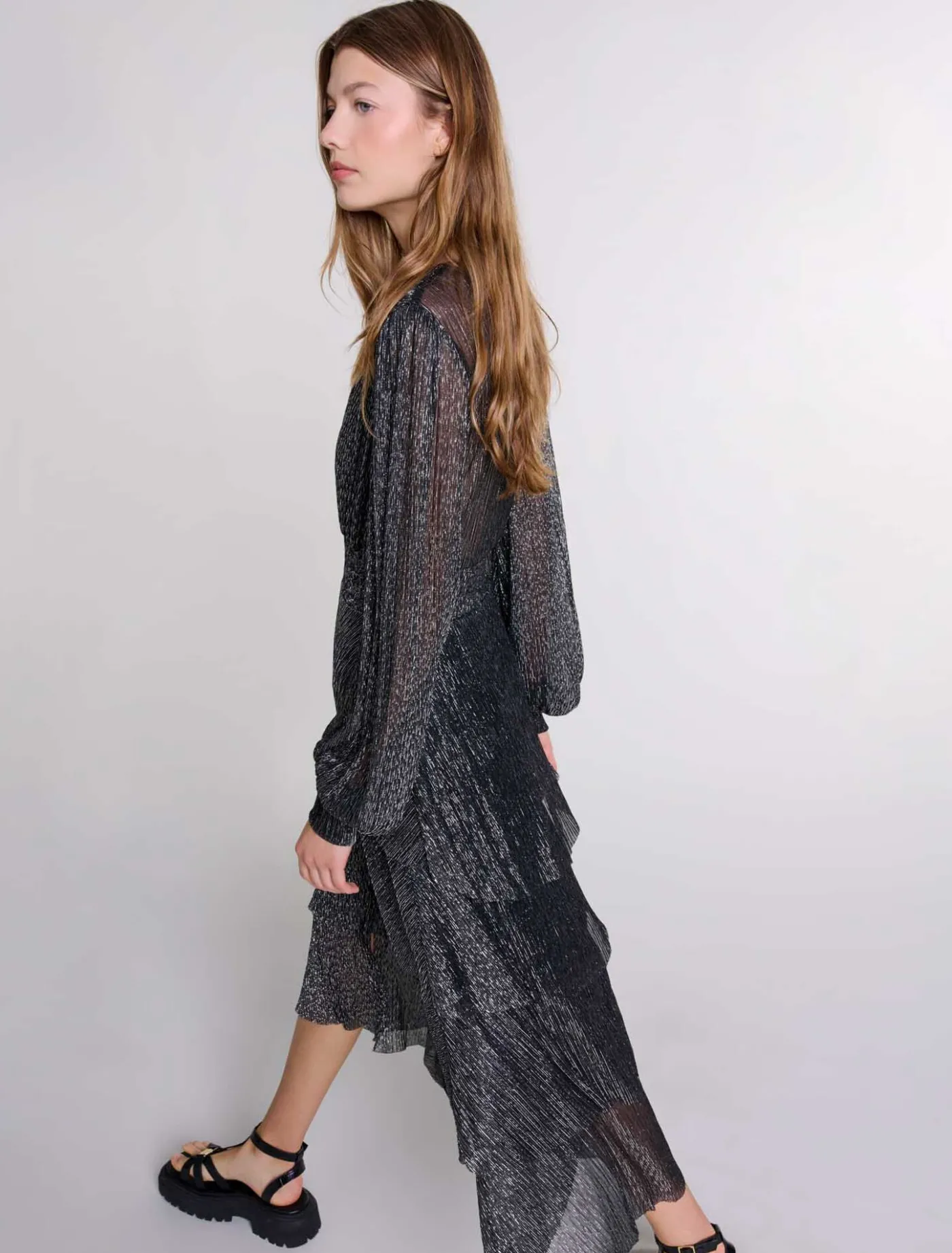 ruffled_dress_6.webp Ruffled dress^Maje Store