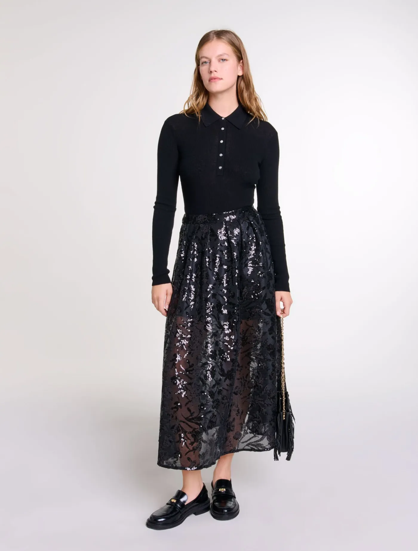 Sequin maxi skirt^Maje Flash Sale