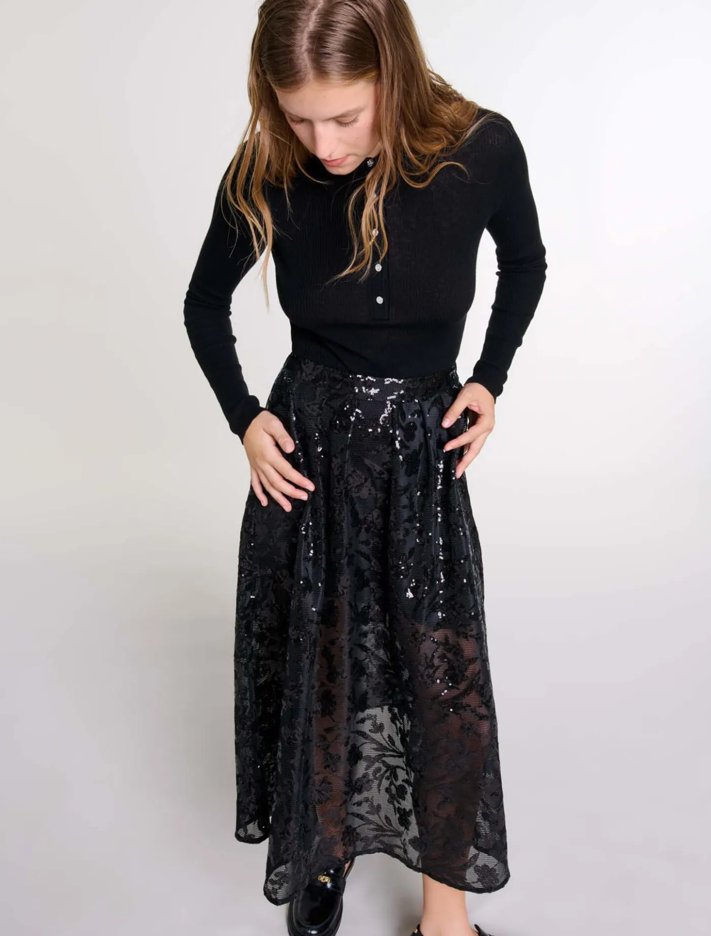 sequin_maxi_skirt_3.webp Sequin maxi skirt^Maje Flash Sale