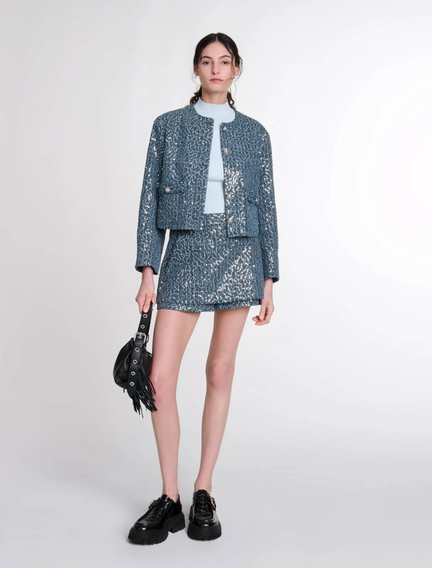 Sequinned tweed jacket^Maje Outlet