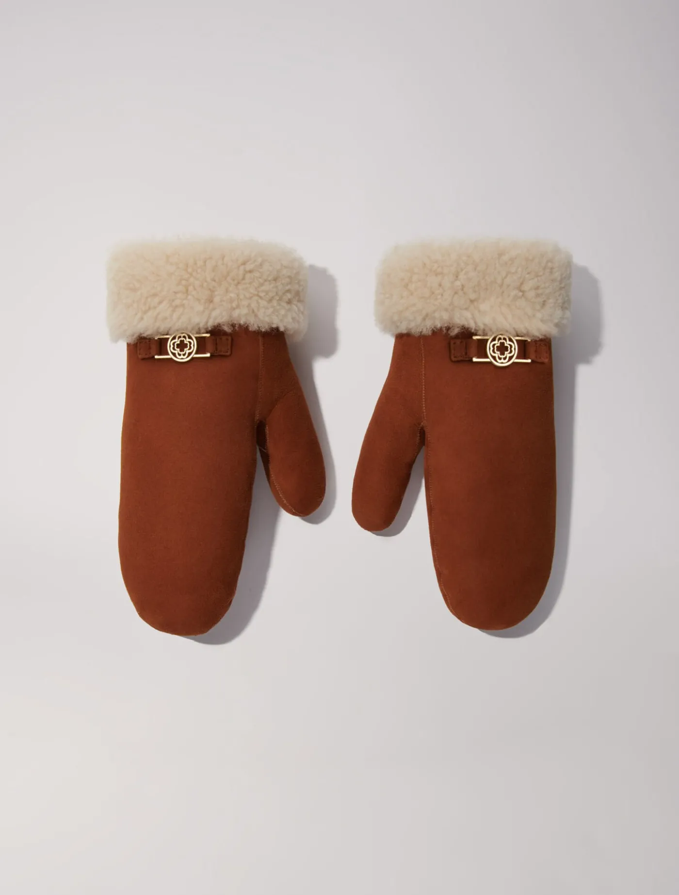 Shearling mittens^Maje Cheap