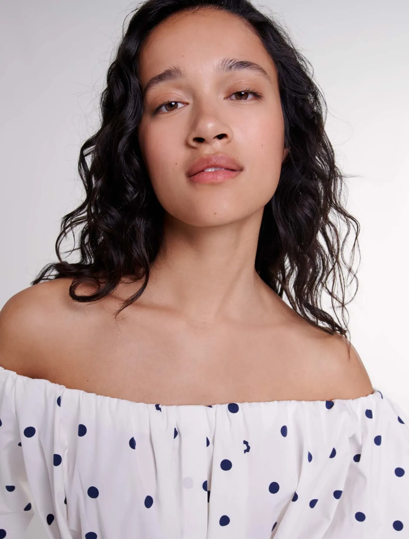 shirt_dress_with_bardot_neckline_5.webp Shirt dress with bardot neckline^Maje Flash Sale