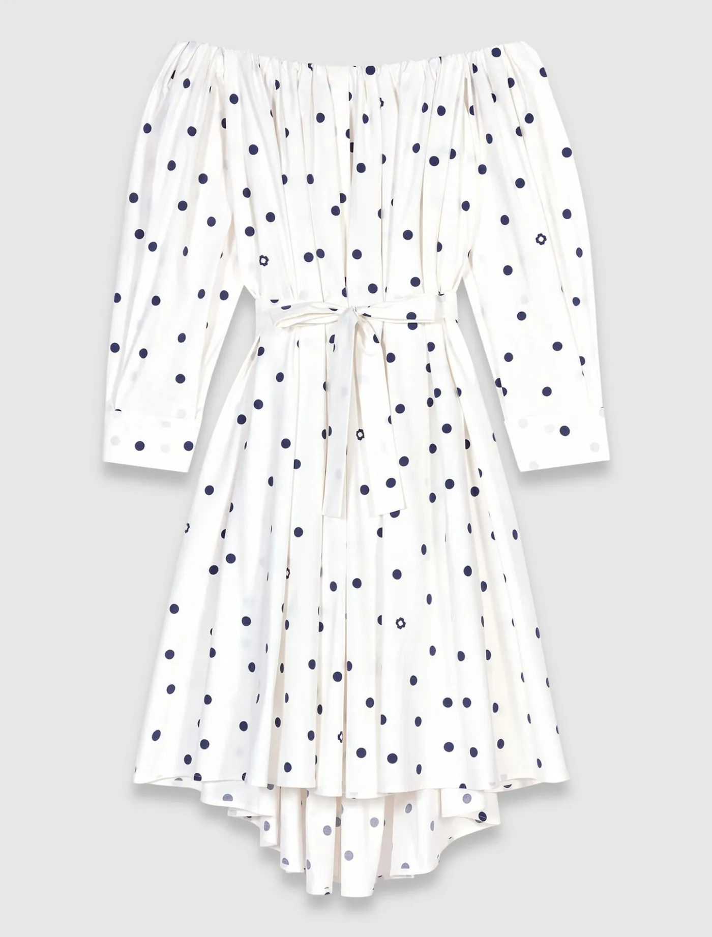 shirt_dress_with_bardot_neckline_6.webp Shirt dress with bardot neckline^Maje Flash Sale