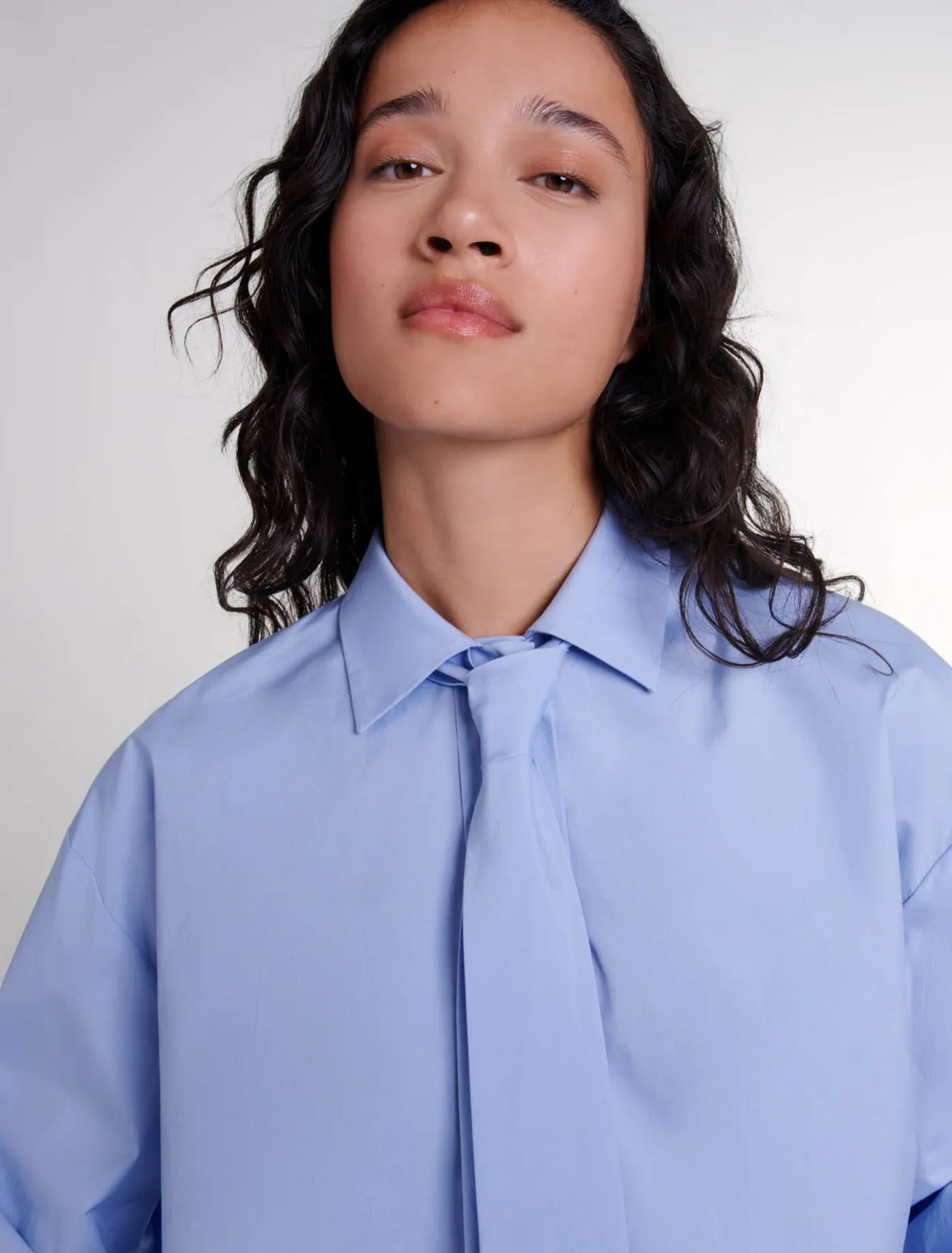 shirt_with_removable_tie_4.webp Shirt with removable tie^Maje Clearance