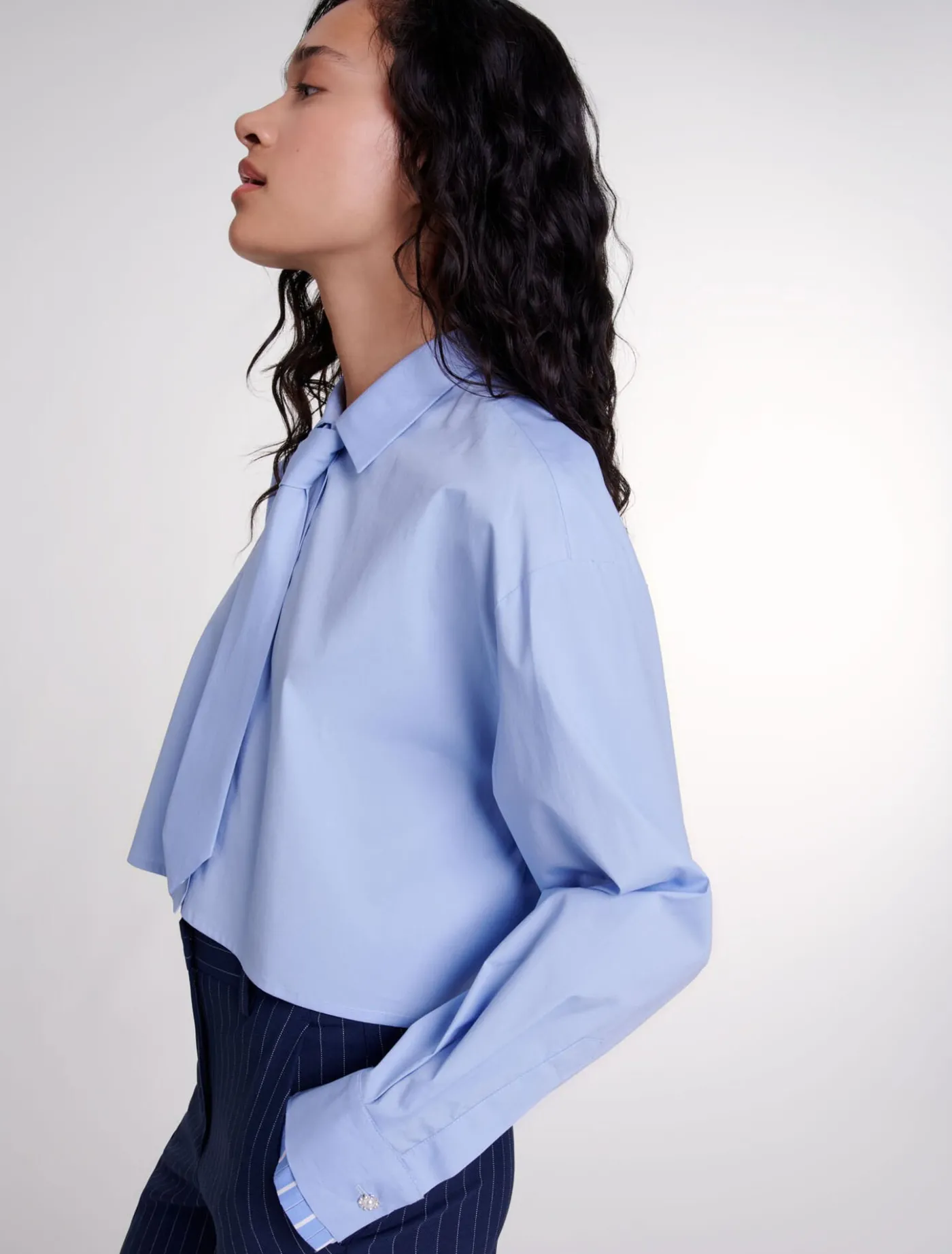 shirt_with_removable_tie_5.webp Shirt with removable tie^Maje Clearance