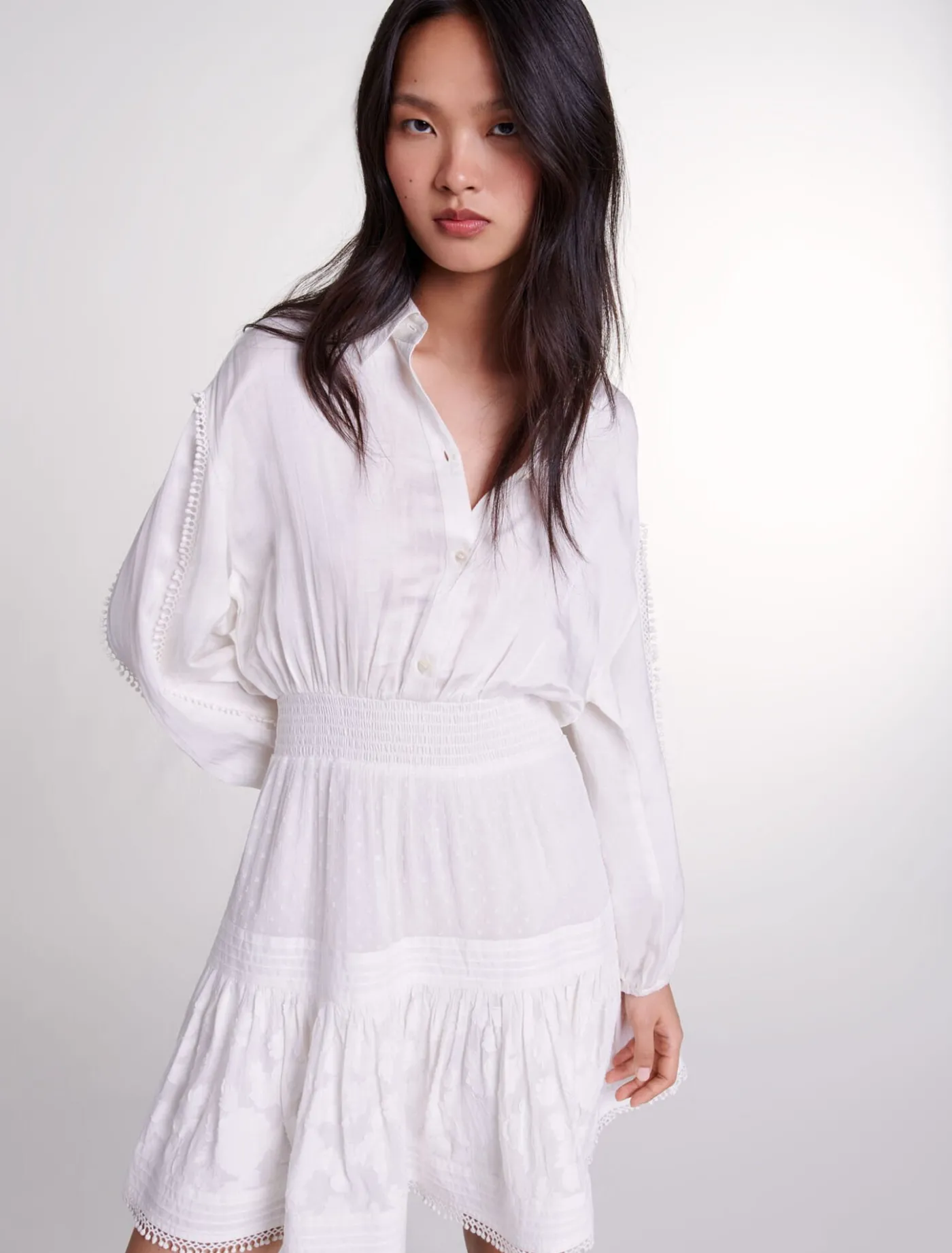 short_cotton_patchwork_dress_3.webp Short cotton patchwork dress^Maje Discount