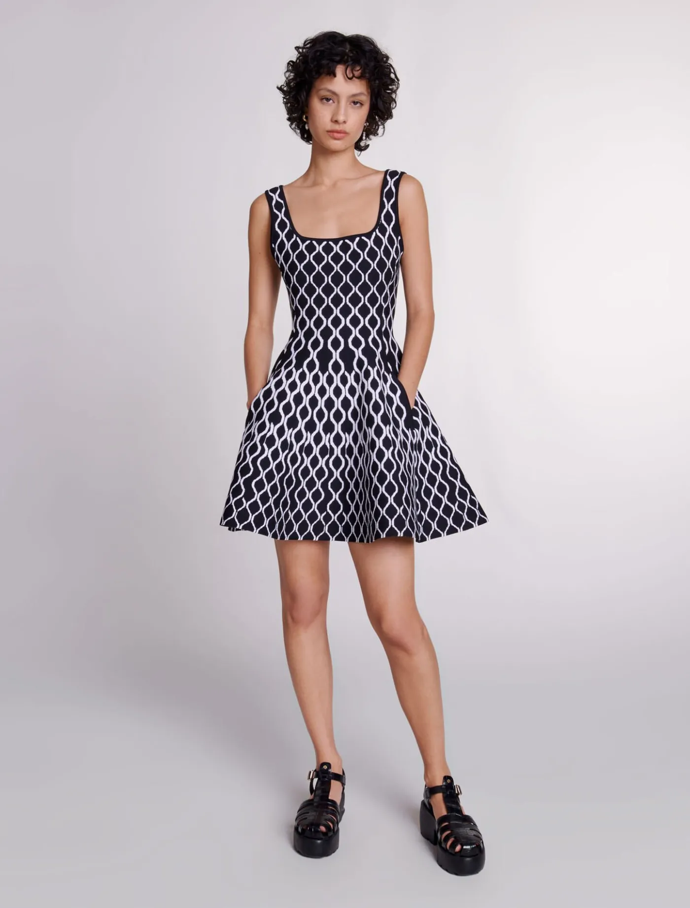 Short patterned knit dress^Maje Best Sale