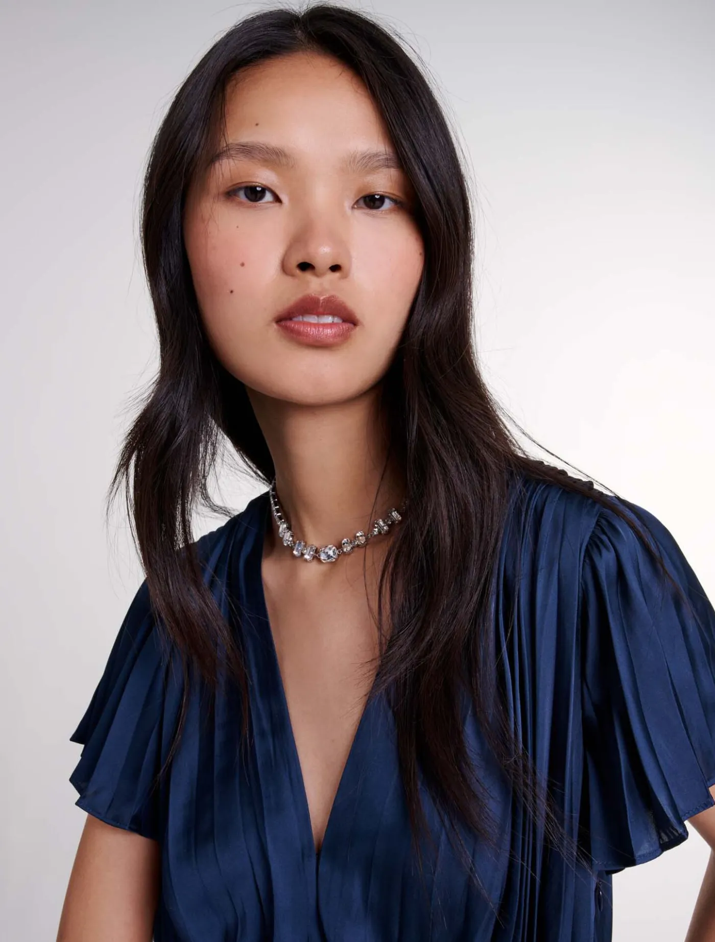 short_pleated_dress_4.webp Short pleated dress^Maje Shop