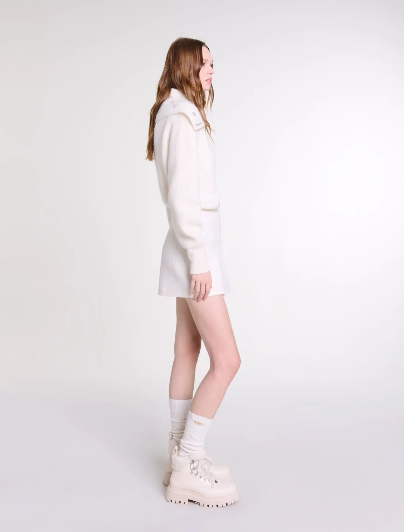 Short pleated tweed skirt^Maje Best Sale