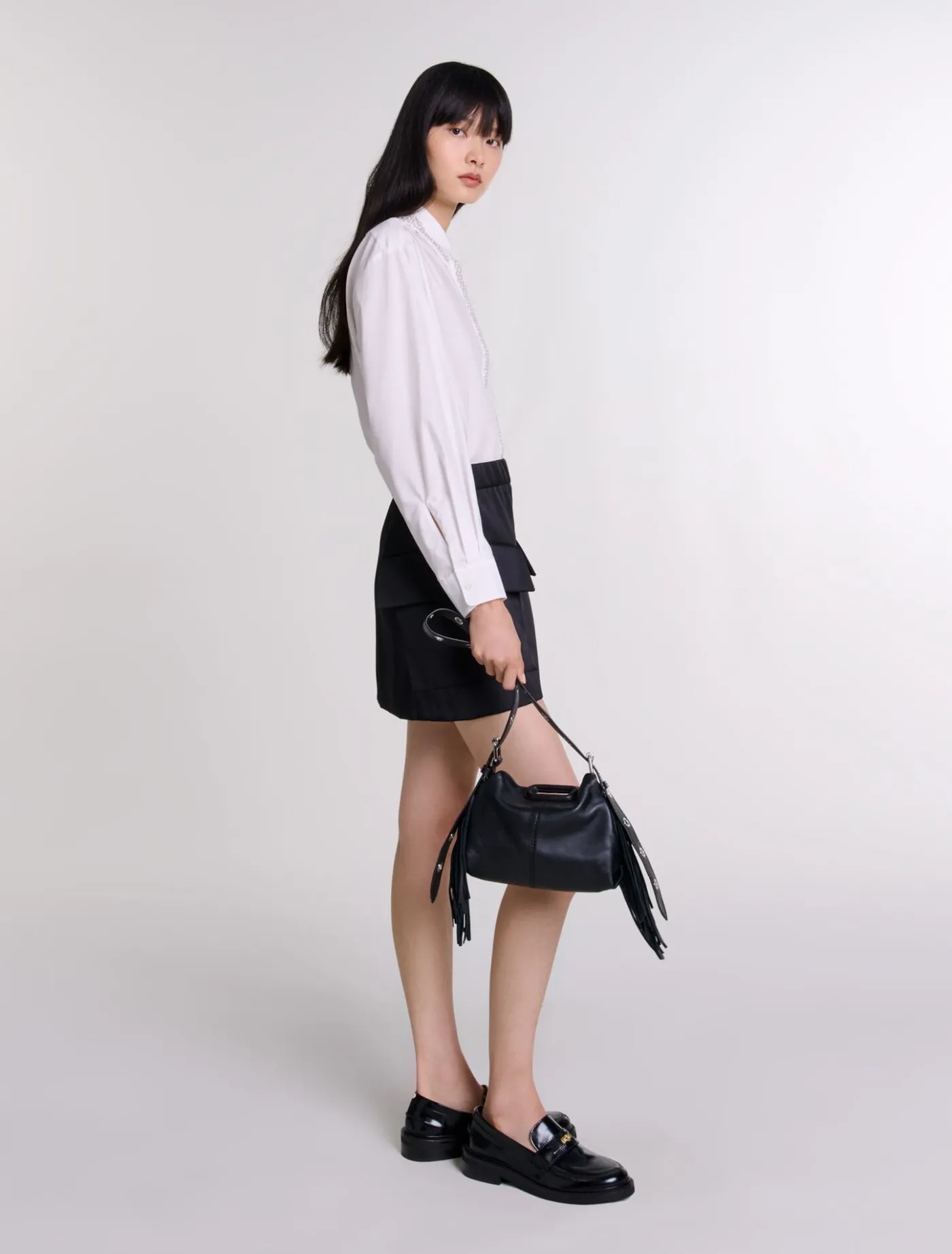 Short satin skirt^Maje New