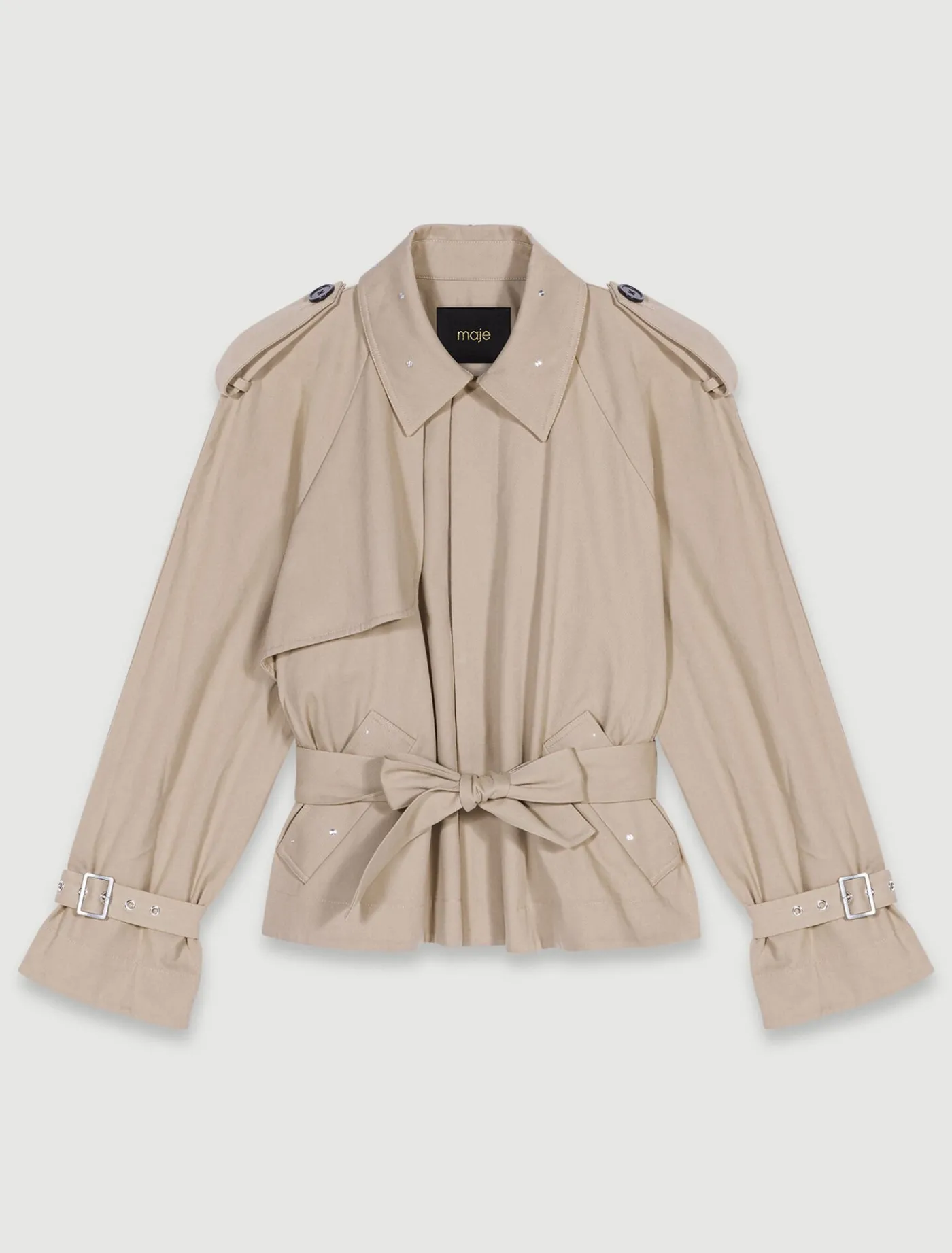 short_studded_trench_coat_10.webp Short studded trench coat^Maje Cheap
