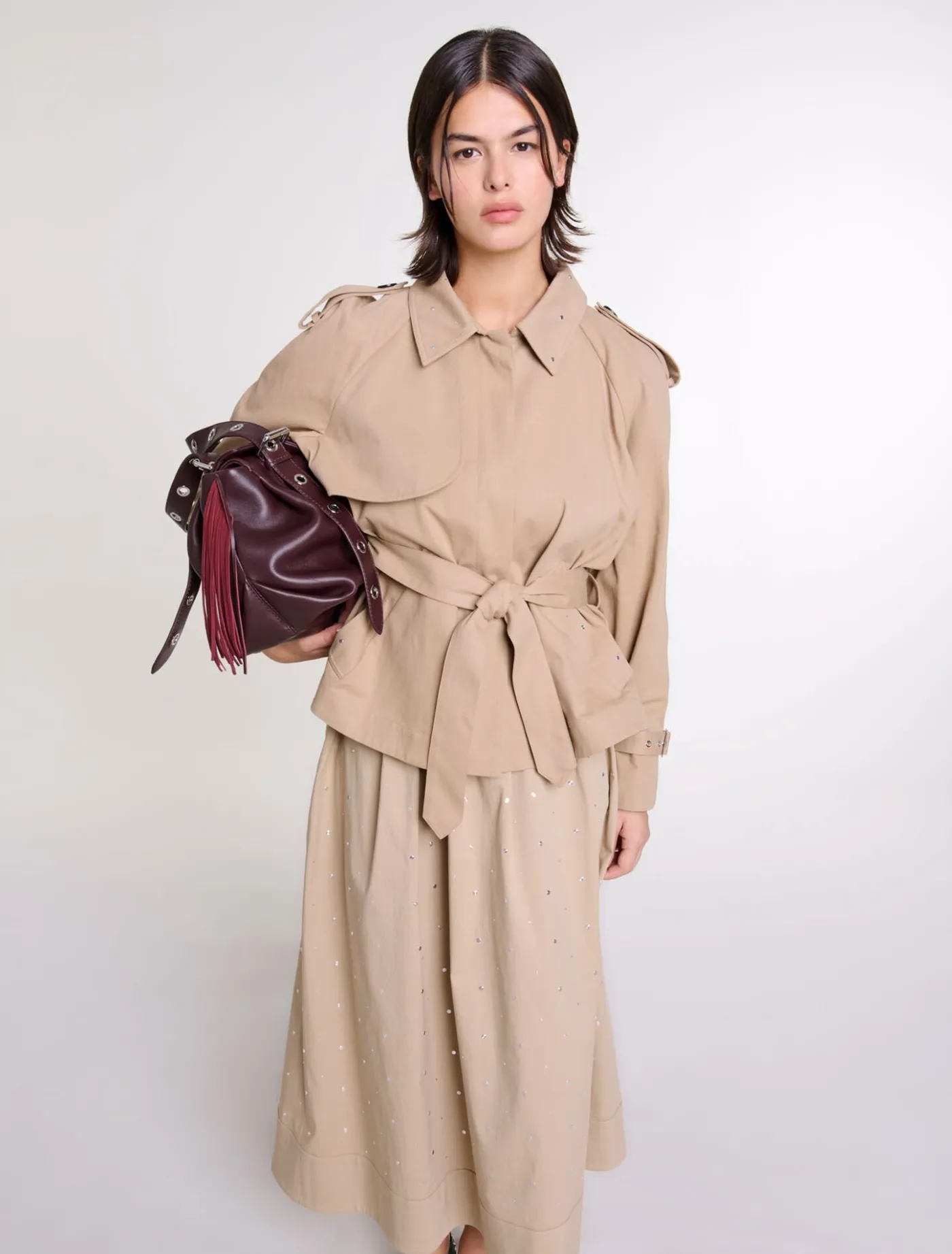 short_studded_trench_coat_2.webp Short studded trench coat^Maje Cheap