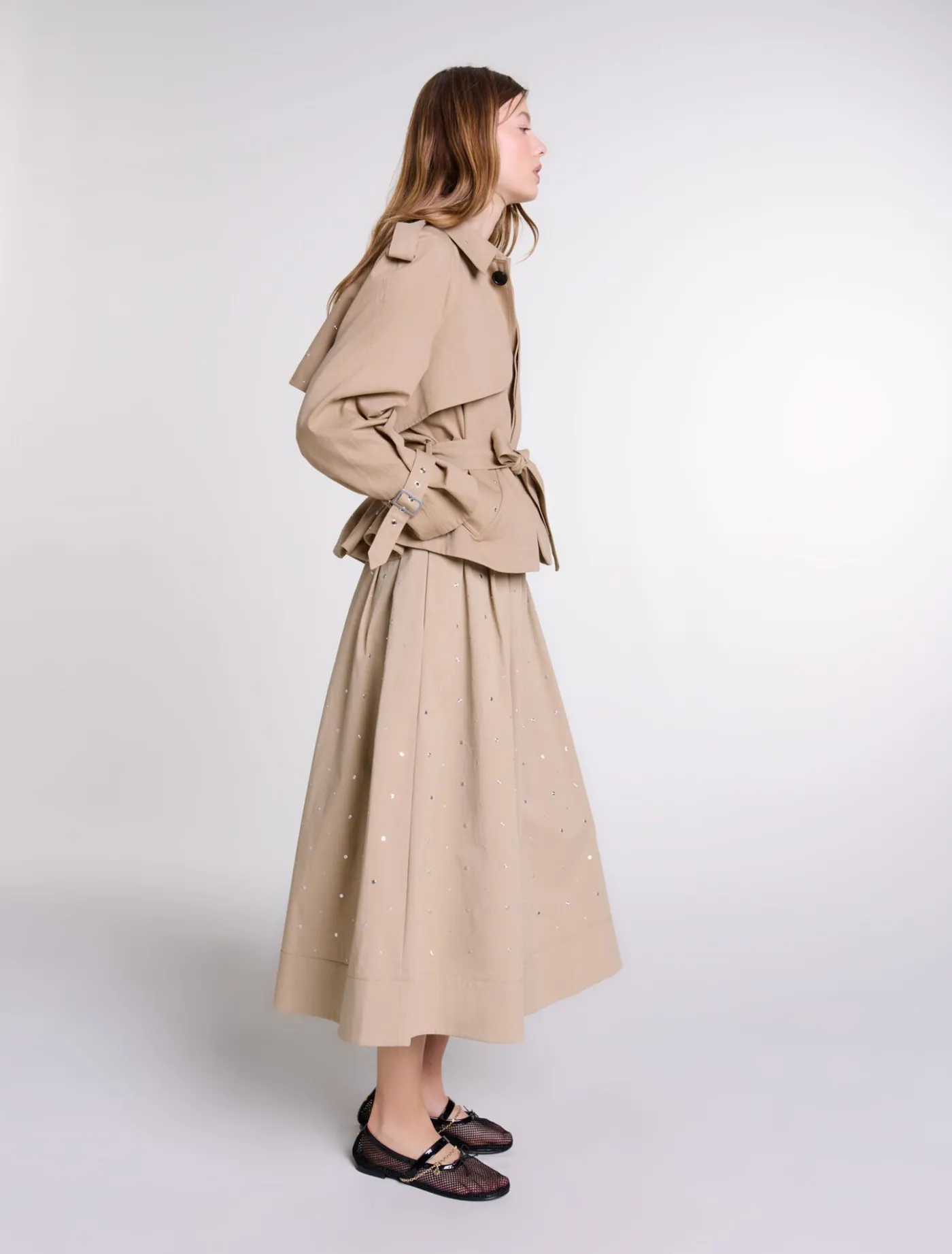 short_studded_trench_coat_3.webp Short studded trench coat^Maje Cheap