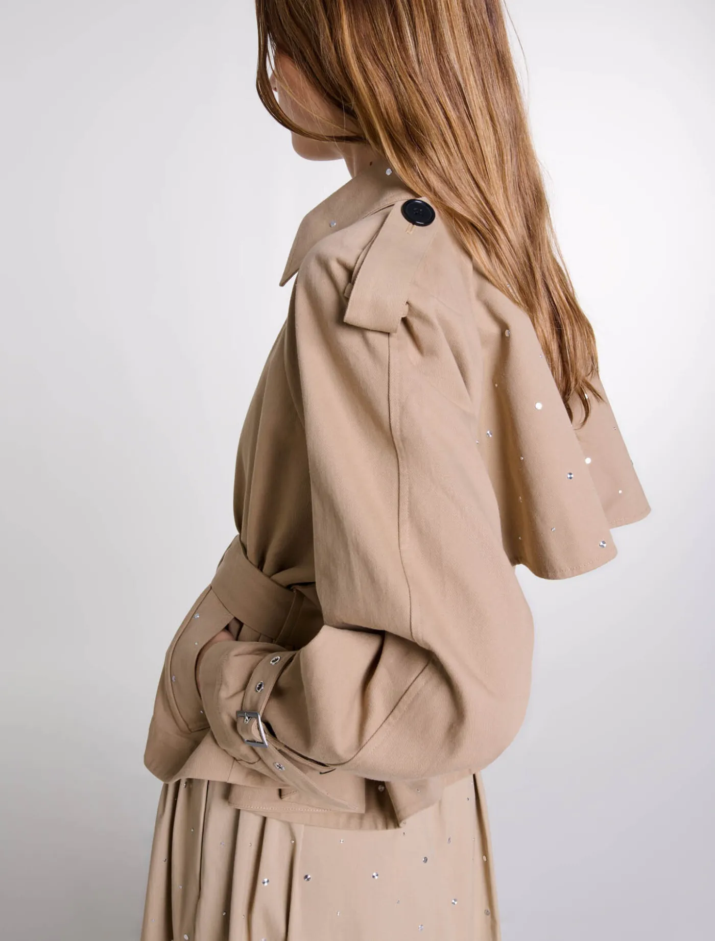 short_studded_trench_coat_8.webp Short studded trench coat^Maje Cheap