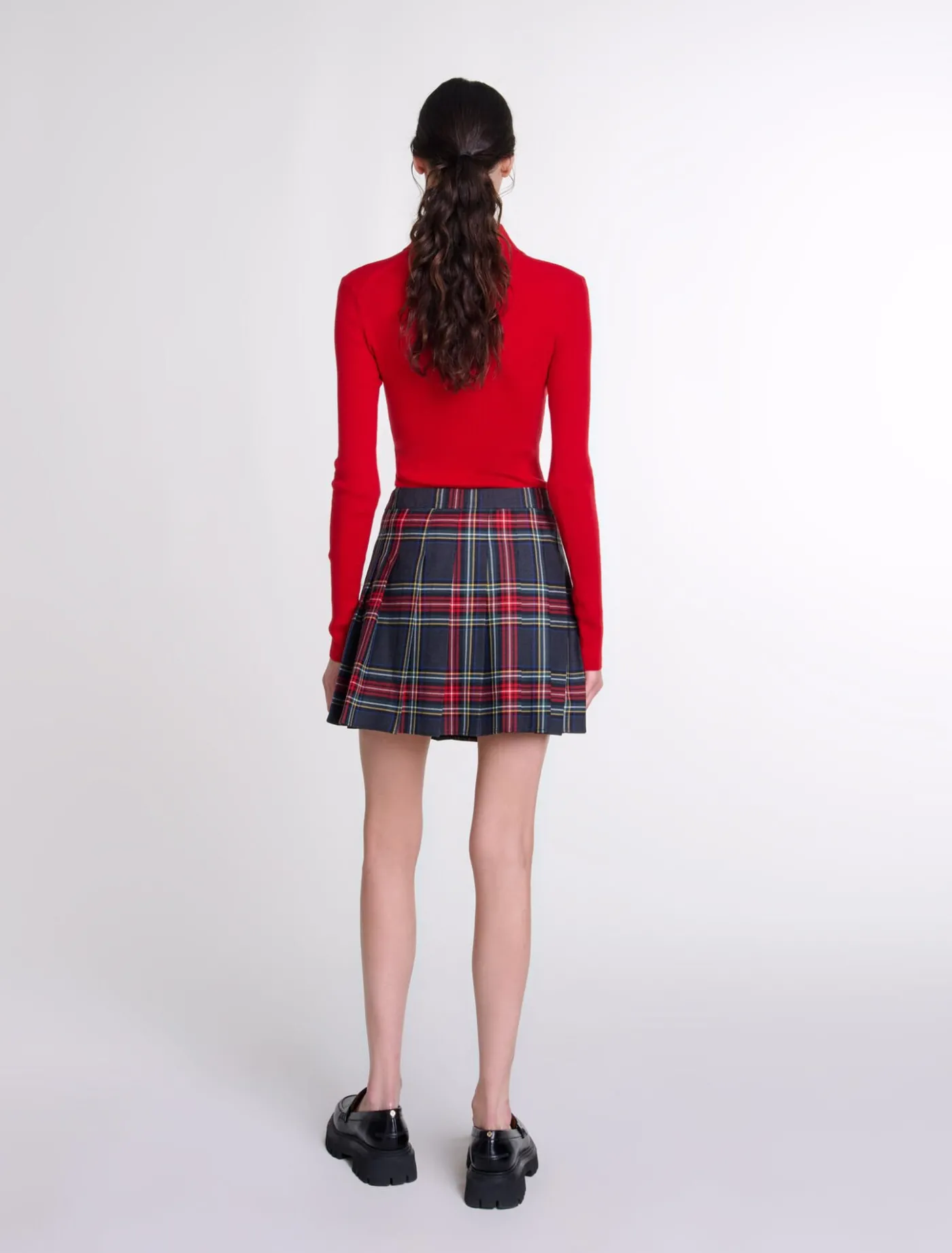 short_tartan_print_skirt_2.webp Short tartan print skirt^Maje Sale